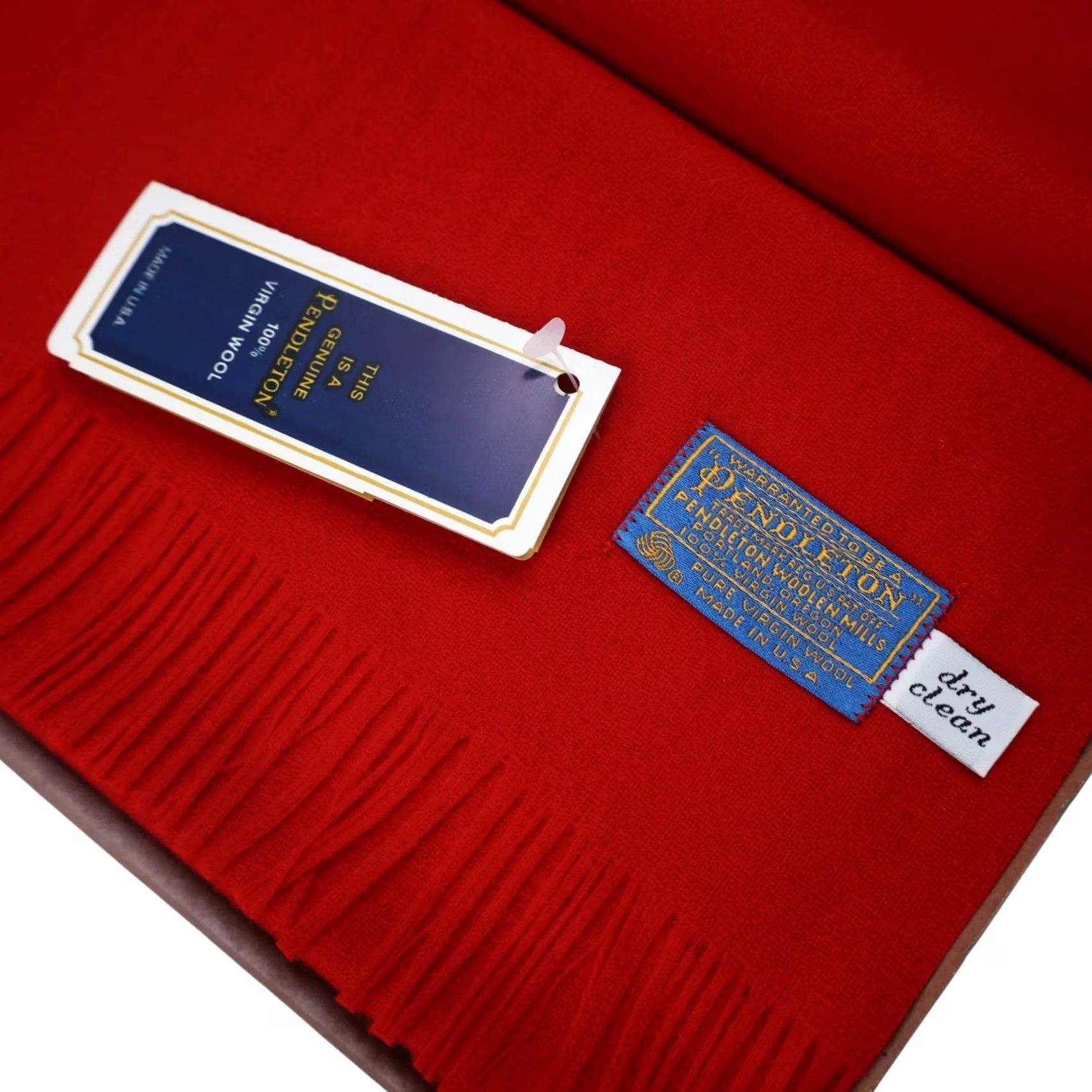 Pendleton VINTAGE Pendleton Oregon Embroidered Wool Scarf Red OS Unisex NWT Size ONE SIZE - 4 Thumbnail