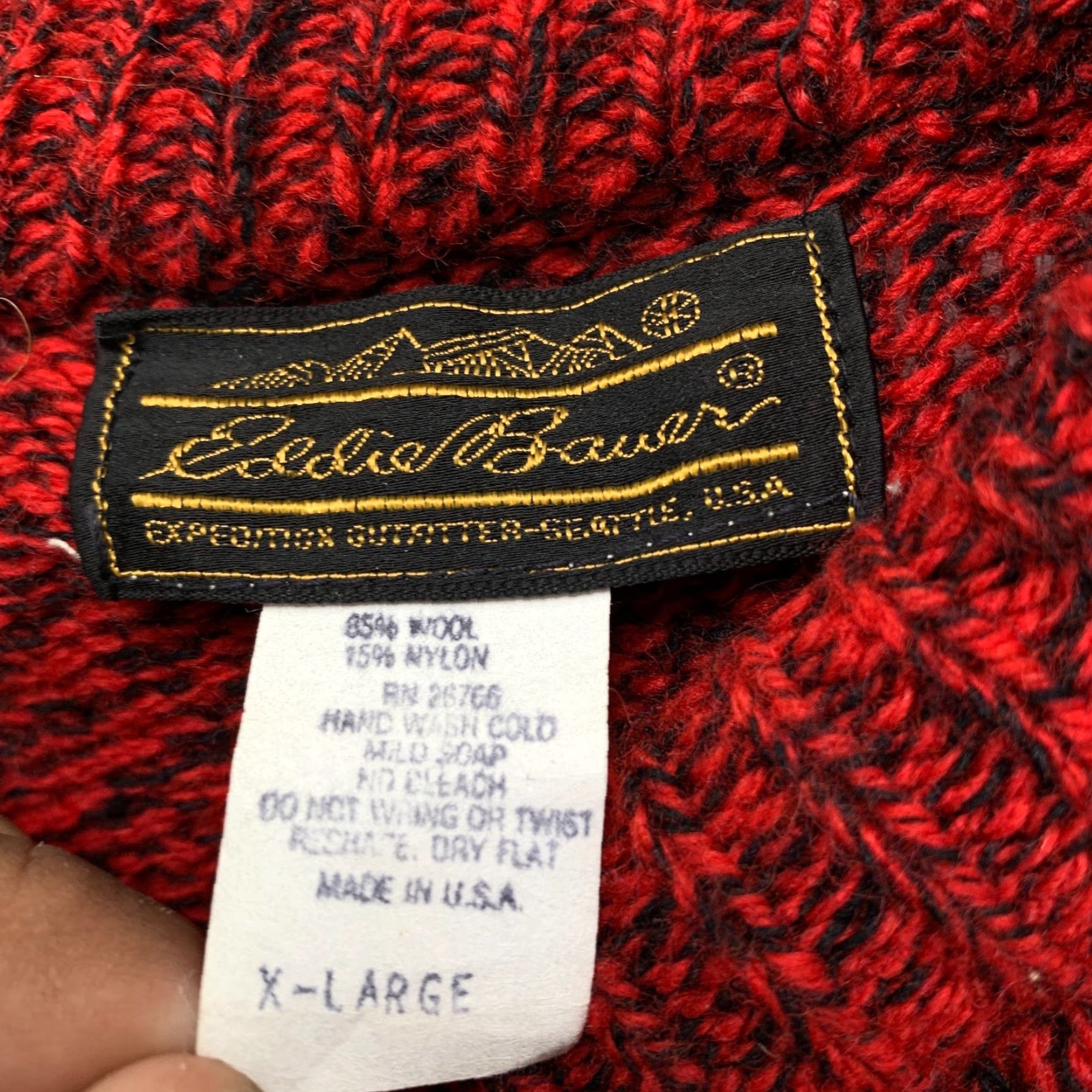 Eddie Bauer Vintage 80s Eddie Bauer Wool Knit Sweater Men’s XL Crewneck Red Casual Winter Fall Spring USA Size US XL / EU 56 / 4 - 3 Thumbnail