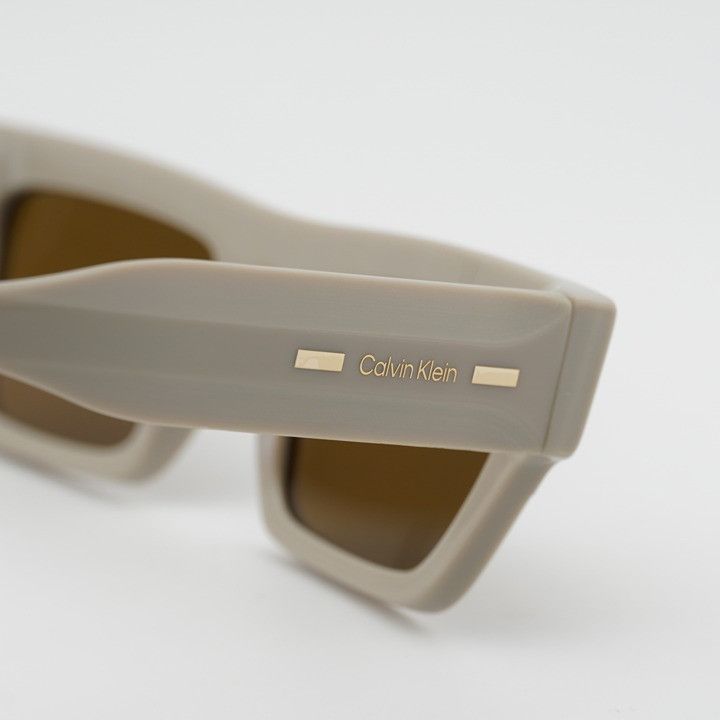Calvin Klein Calvin Klein CK25510S 209 Unisex Sunglasses Beige Rectangle Size ONE SIZE - 7 Thumbnail