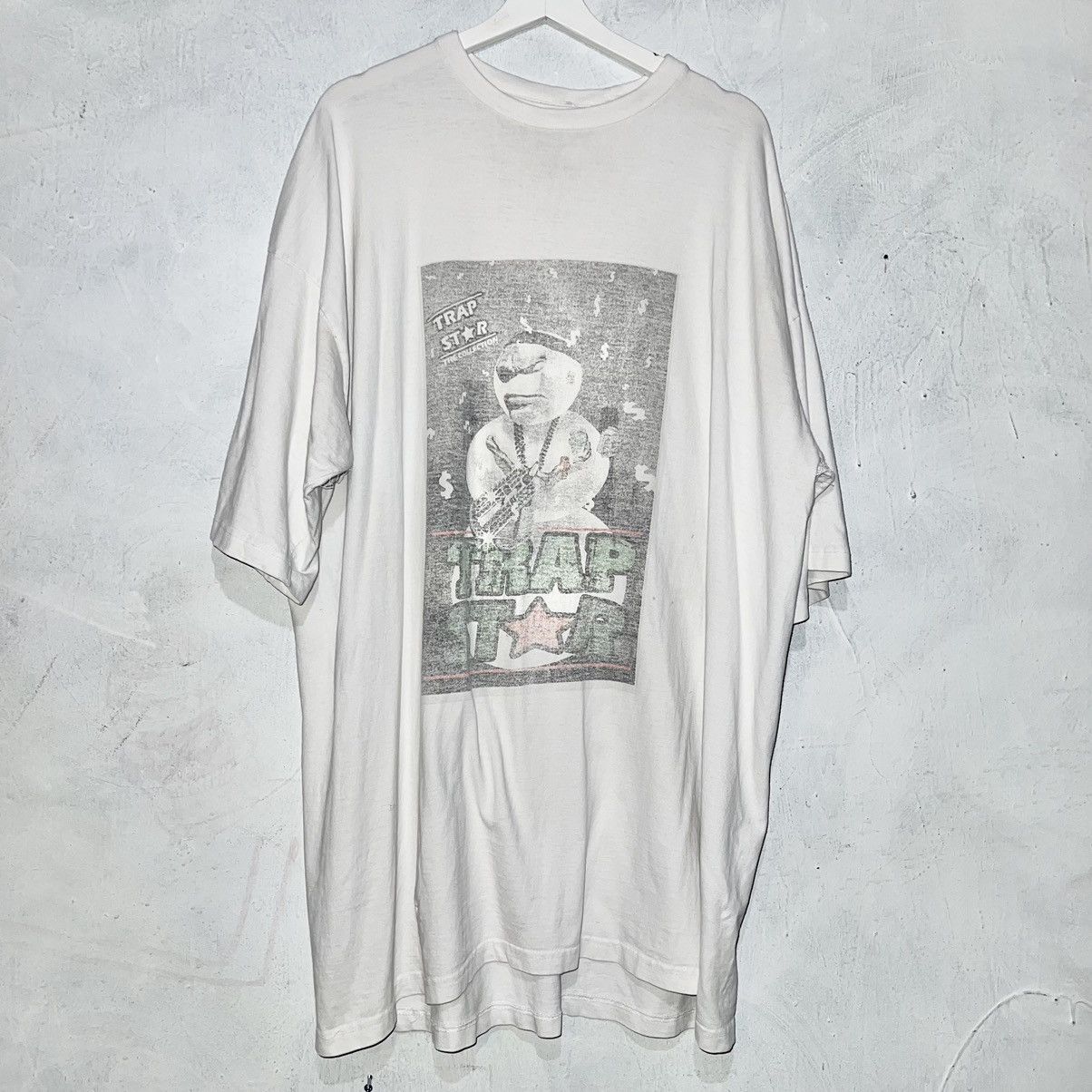 image of Rap Tees x Vintage 25X35 Y2K Rap Tee Trap Star Snowman Tee In X in White, Men's (Size 2XL)