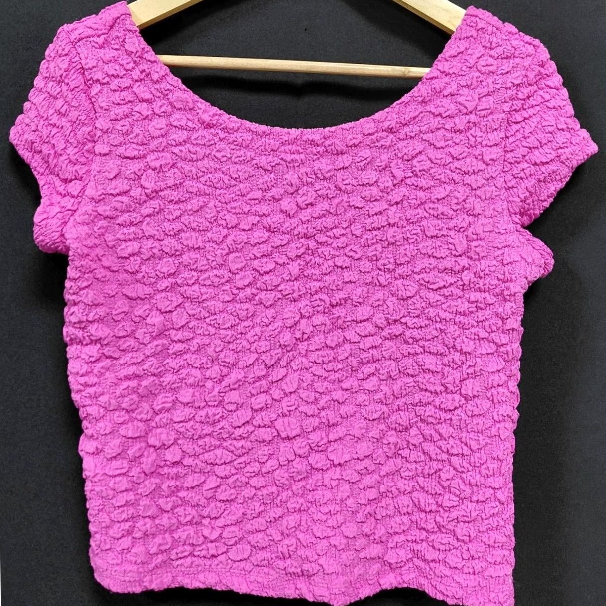 Anthropologie Maeve by Anthropologie Pink Textured Top Solid Short Sleeve Women Size XS Size XS / US 0-2 / IT 36-38 - 2 Thumbnail