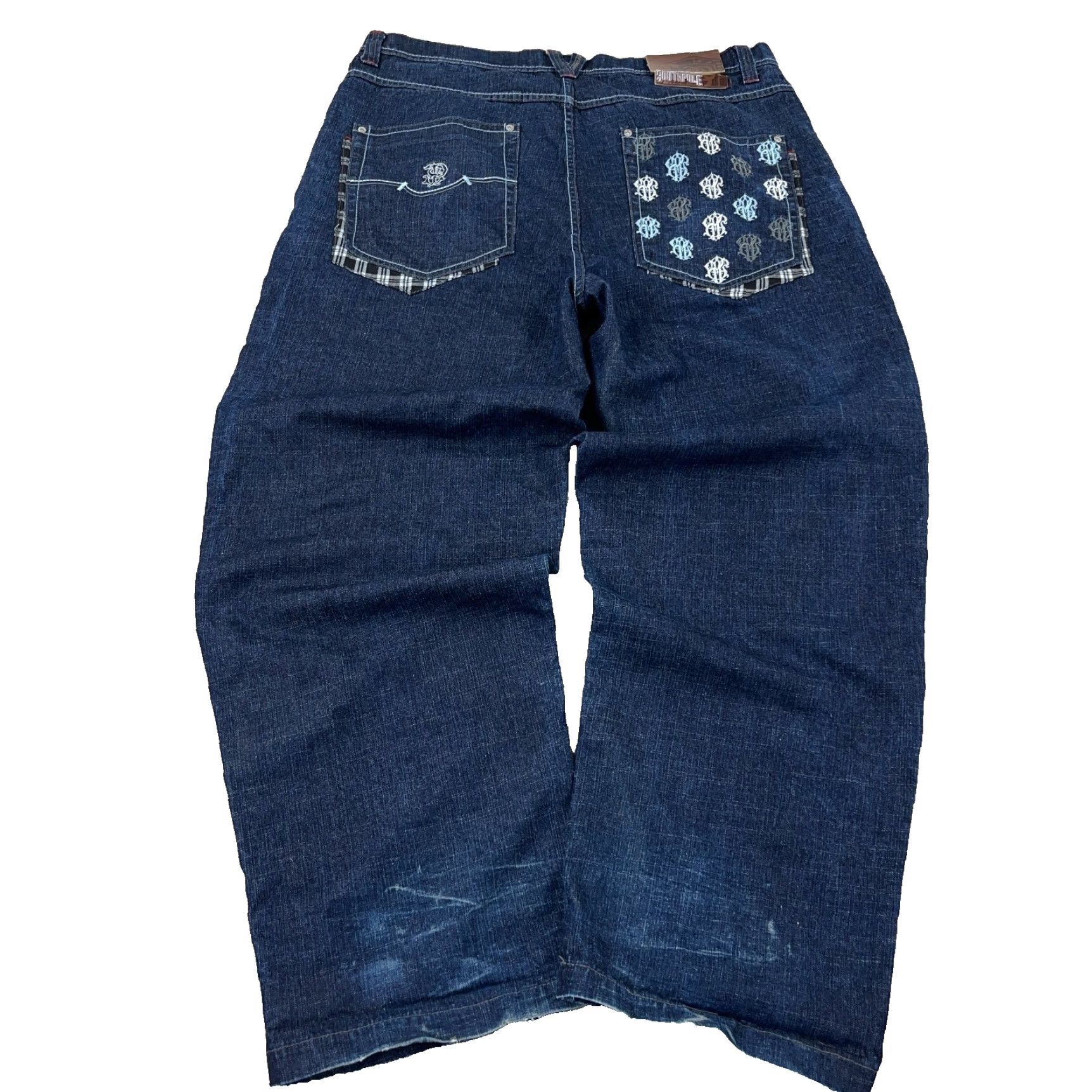 Southpole VINTAGE South Pole Jeans Men's 42x33 Baggy Wide-Leg Dark Wash 90s Hip Hop 5-Pocket Denim Blue Mens Size 42 Regular Waist Mens Size US 42 / EU 58 - 3 Thumbnail