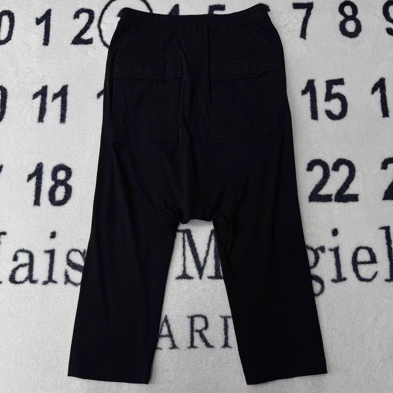 Rick Owens Rick Owens Black Drawstring Dropped Crotch Trousers Q10 Size US 31 - 4 Thumbnail