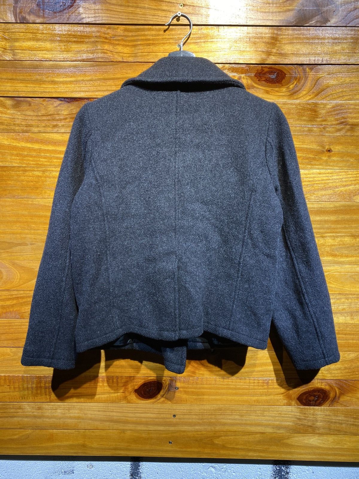 Beams Japan Vintage Beams Boy Pea Coat Wool Blend Dark Charcoal Grey Size S / US 4 / IT 40 - 9 Thumbnail