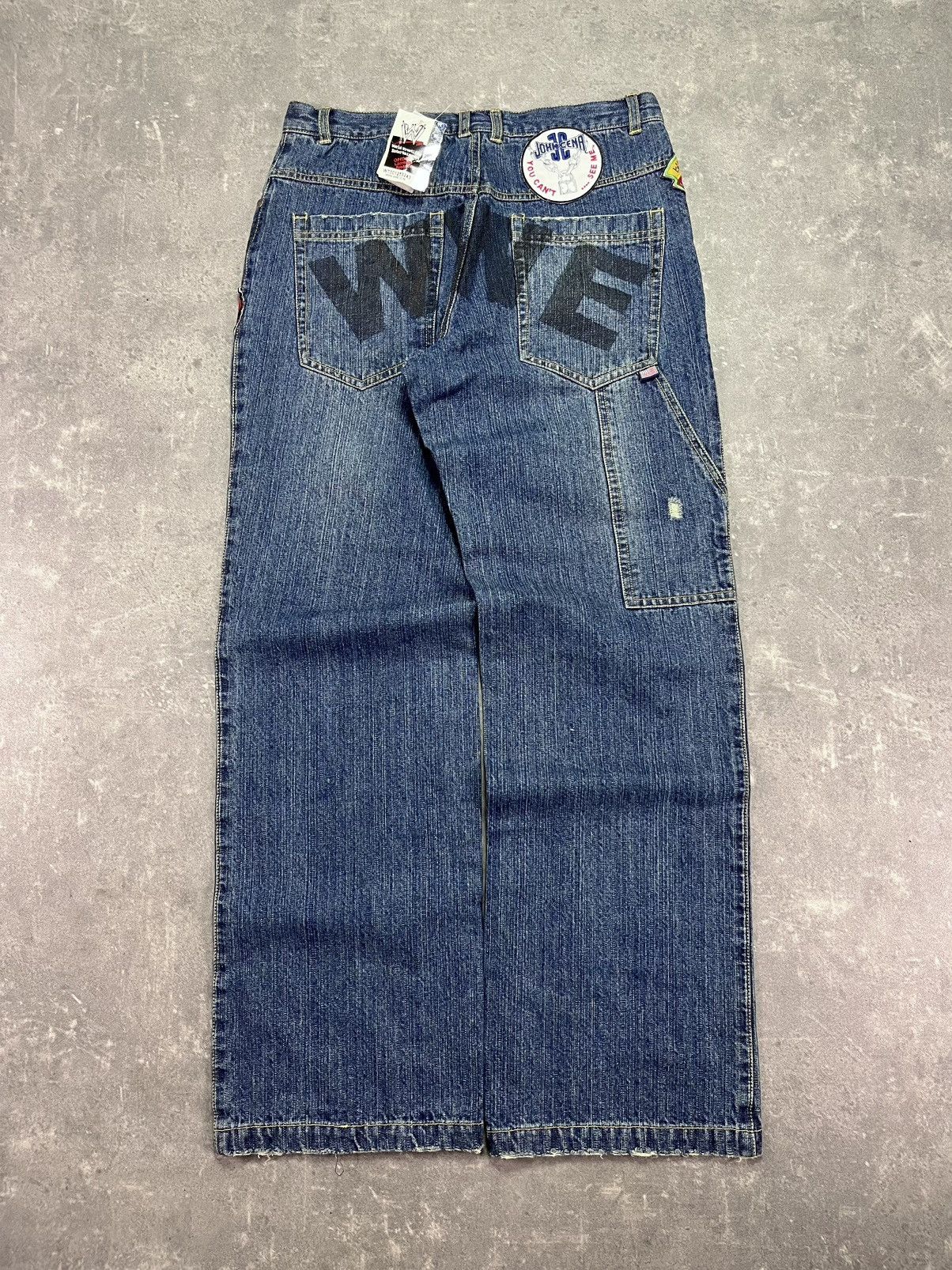 DSWT WWE x OriginalMarines Printed Baggy Denim Jeans 164 30