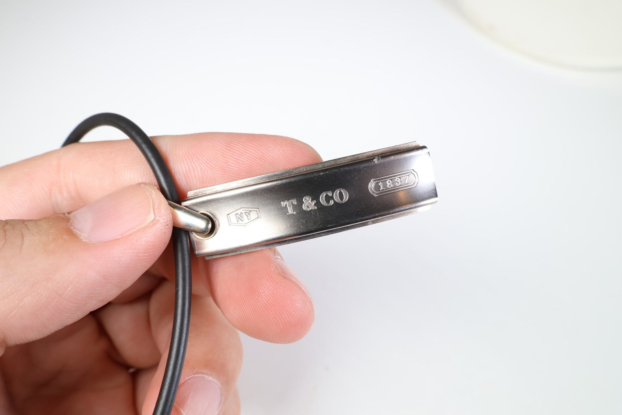 Tiffany & Co. Tiffany & Co 1837 Sterling Silver Titanium Bar Necklace Size ONE SIZE - 5 Thumbnail