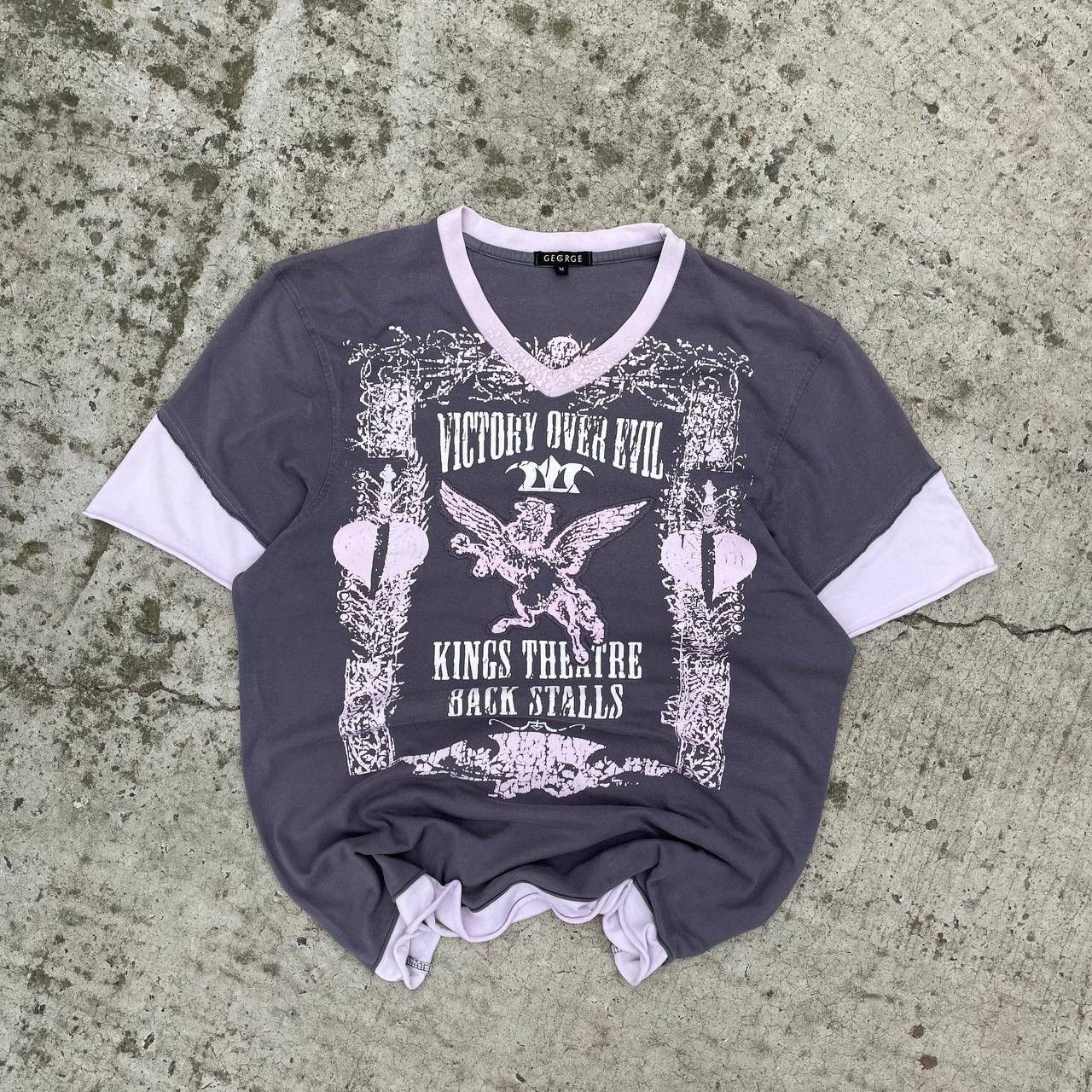 POST ARCHIVE FACTION (PAF) Vintage Archival George V Neck T-shirts Big Logo Y2K 00s USA Size US M / EU 48-50 / 2 - 1 Thumbnail