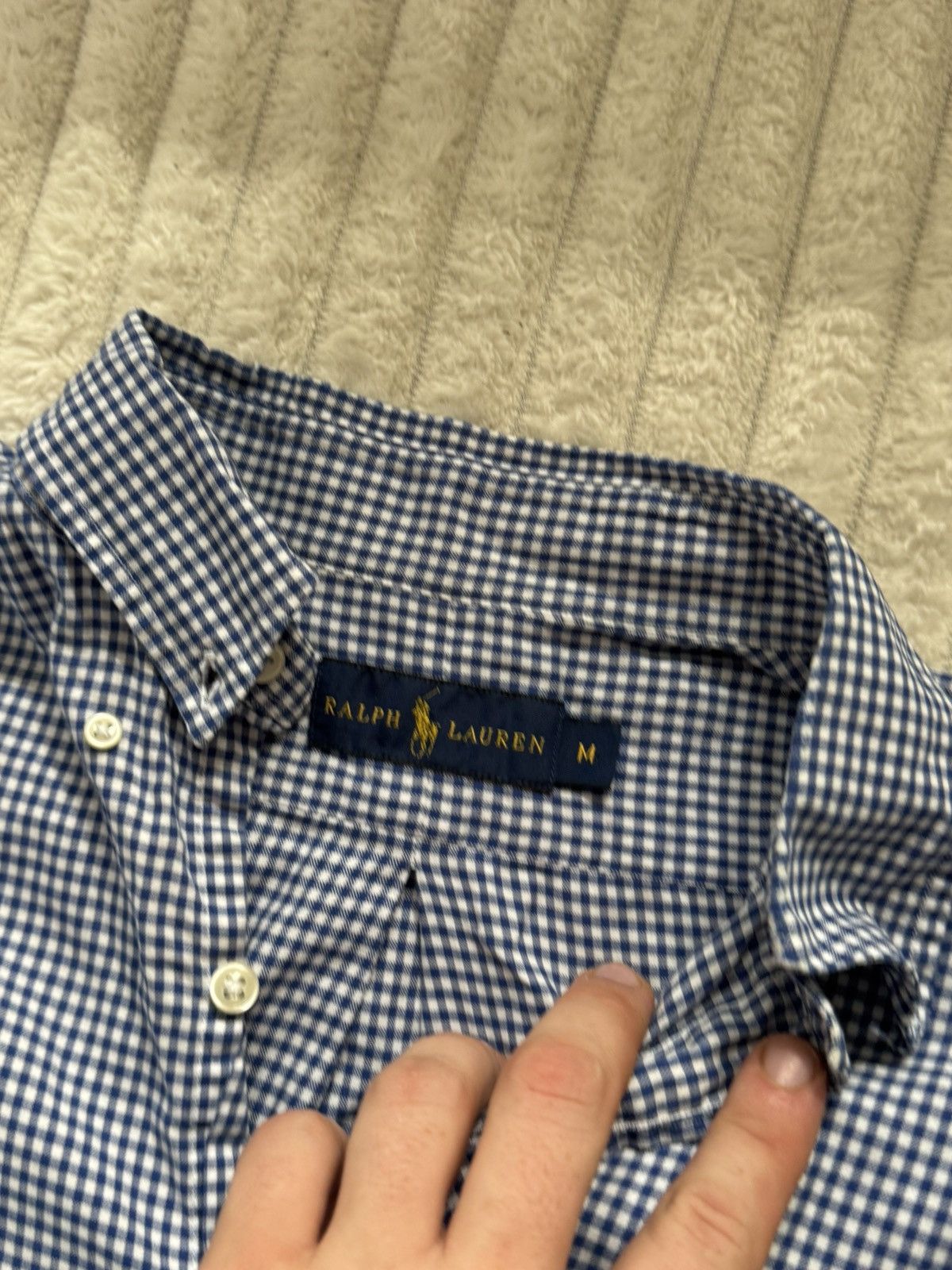 Polo Ralph Lauren Ralph Lauren Checkerboard Shirt Luxury White Blue Size US M / EU 48-50 / 2 - 4 Thumbnail