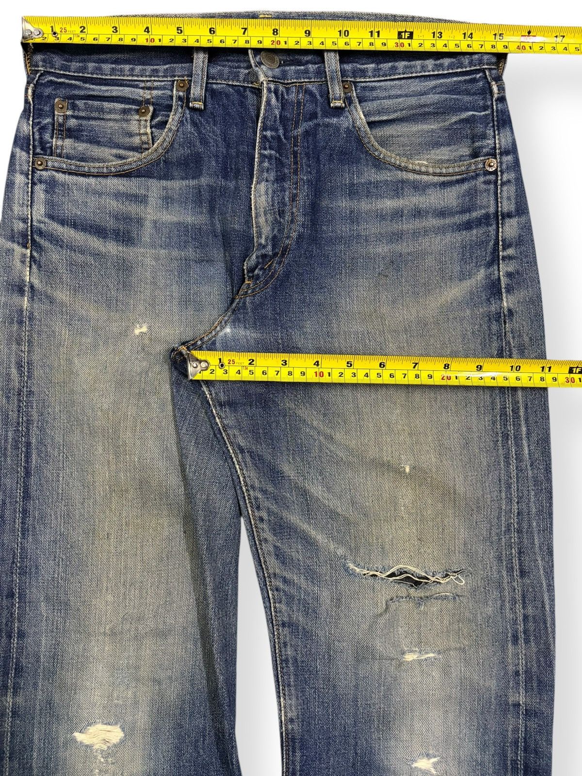 Levi's Vintage 90s Levis 502 Big E Selvedge Distressed Grunge Jeans Size US 29 - 19 Thumbnail