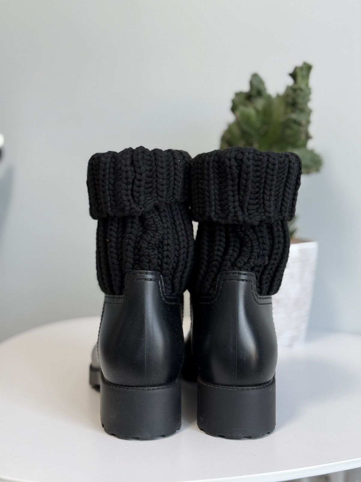 Moncler Moncler Women's Ginette Rain Boot Knitting Black Size US 7 / IT 37 - 6 Thumbnail