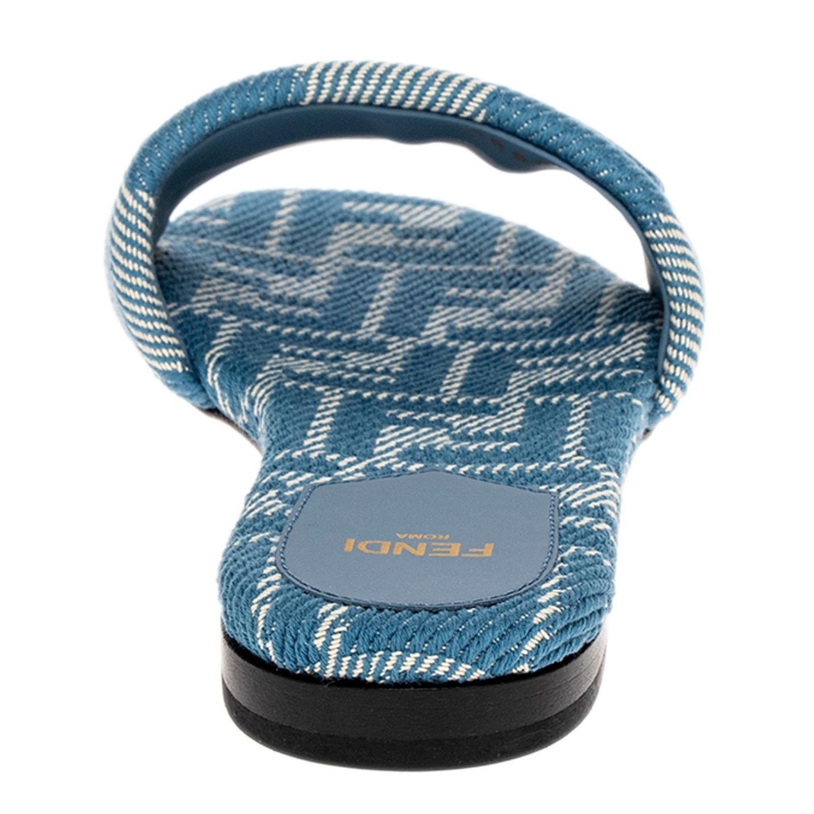 Fendi Fendi Sunshine Blue Denim FF Monogram Mule Slide Sandal 36.5 Size US 6.5 / IT 36.5 - 17 Thumbnail