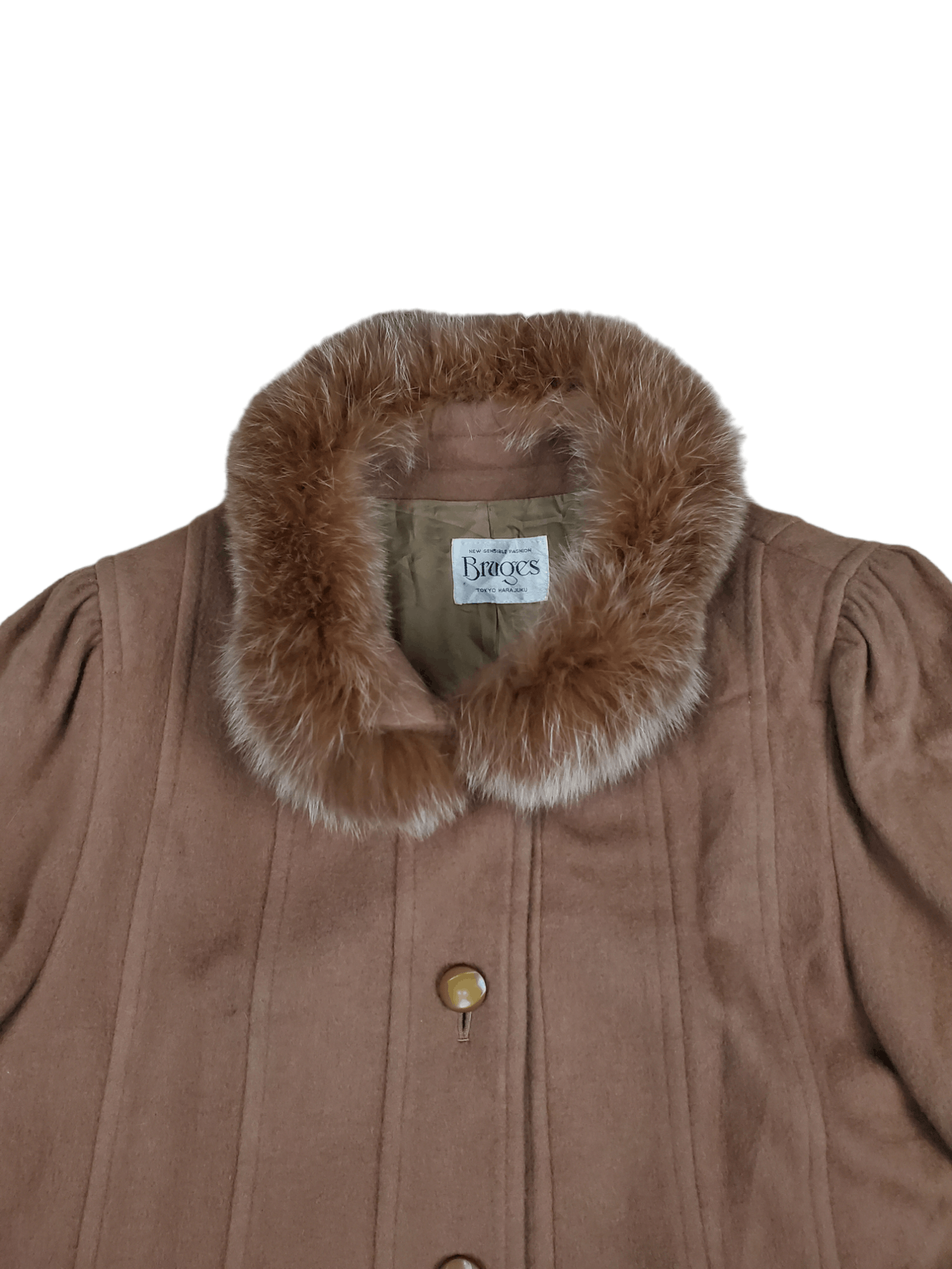Japanese Brand × Vintage Vintage Wool Long Jacket Fur Size L / US 10 / IT 46 - 4 Thumbnail