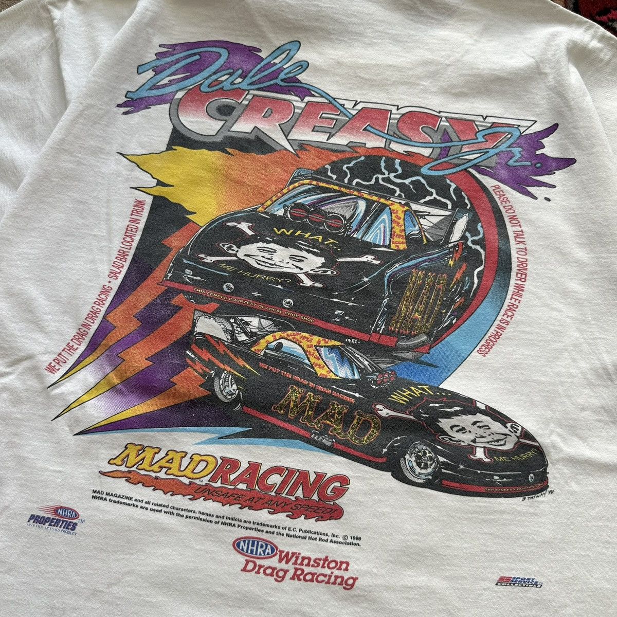 Vintage 1999 MAD Magazine x NASCAR Student Driver Graphic Tee Size US L / EU 52-54 / 3 - 10 Thumbnail