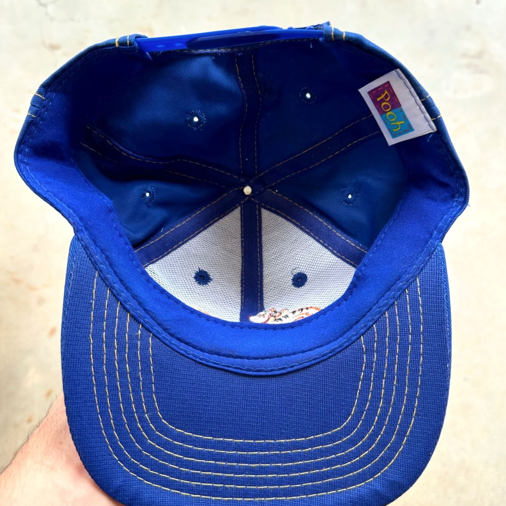 Disney VINTAGE Disney Tigger Hat Cap Snapback Adjustable TA TA For Now Men One Size Blue Cotton Snapback Mens Boys 6 5/8 Size ONE SIZE - 4 Thumbnail