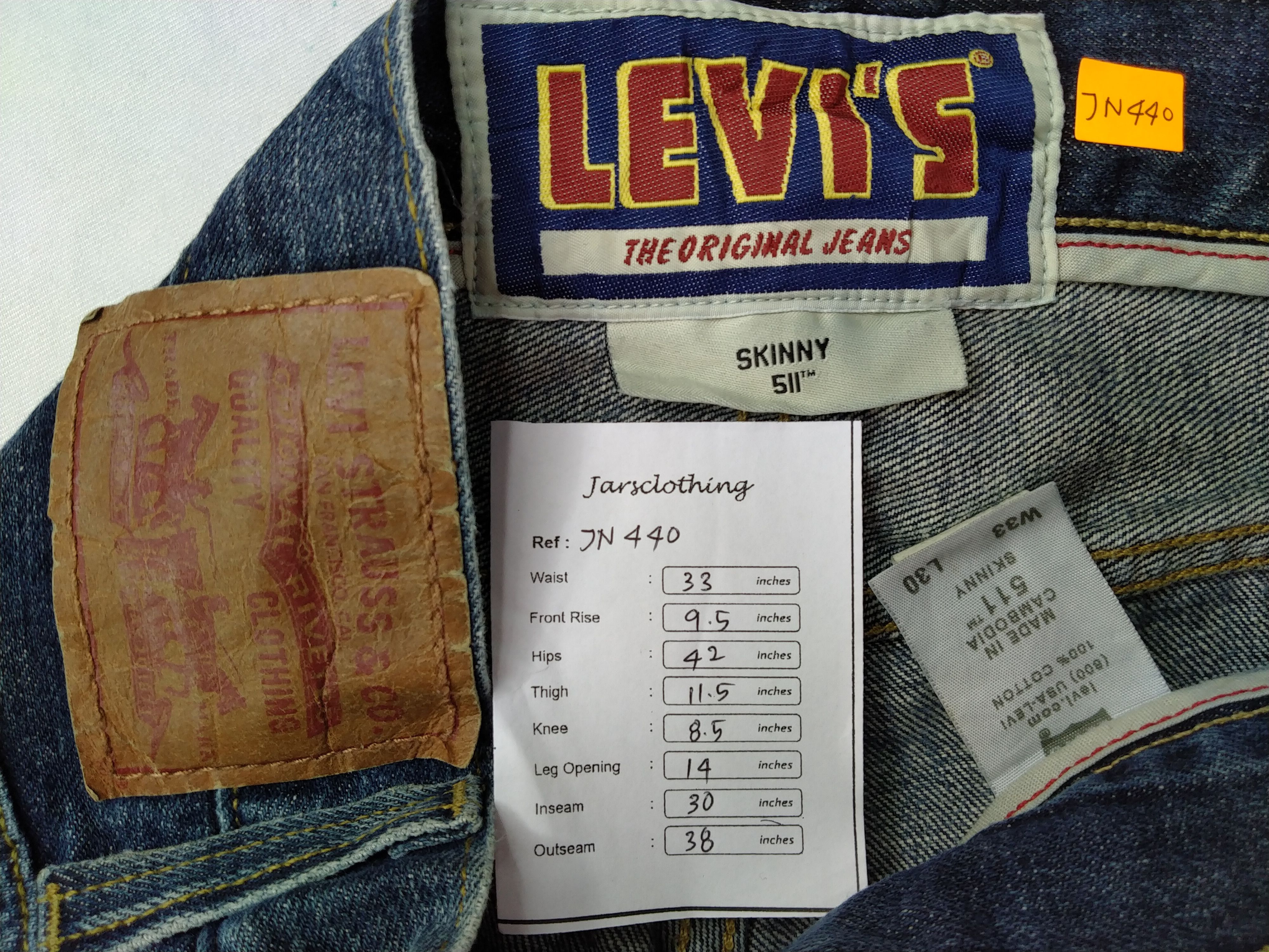 Levi's Skinny Ripped Vintage Levi's 511 Denim 33x30 -JN440 Size US 33 - 10 Thumbnail