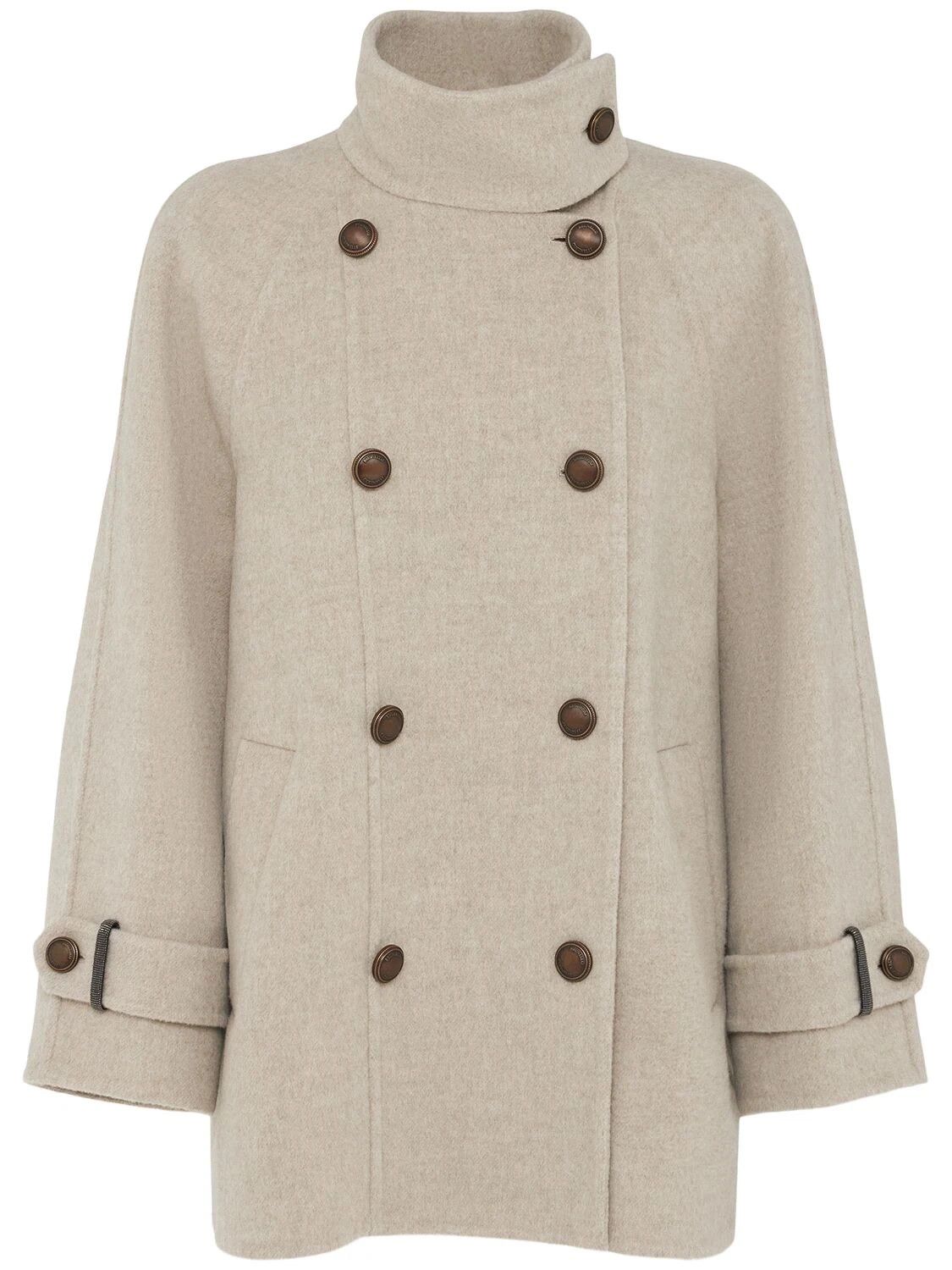 BRUNELLO CUCINELLI Women's Beige Wool Coat New & Authentic