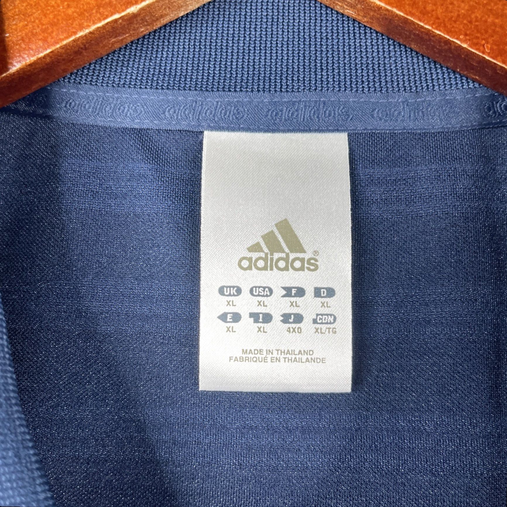 Adidas Adidas NBA Embroidered Logo Polo Shirt Mens XL Navy Black Striped Lightweight Size US XL / EU 56 / 4 - 5 Thumbnail