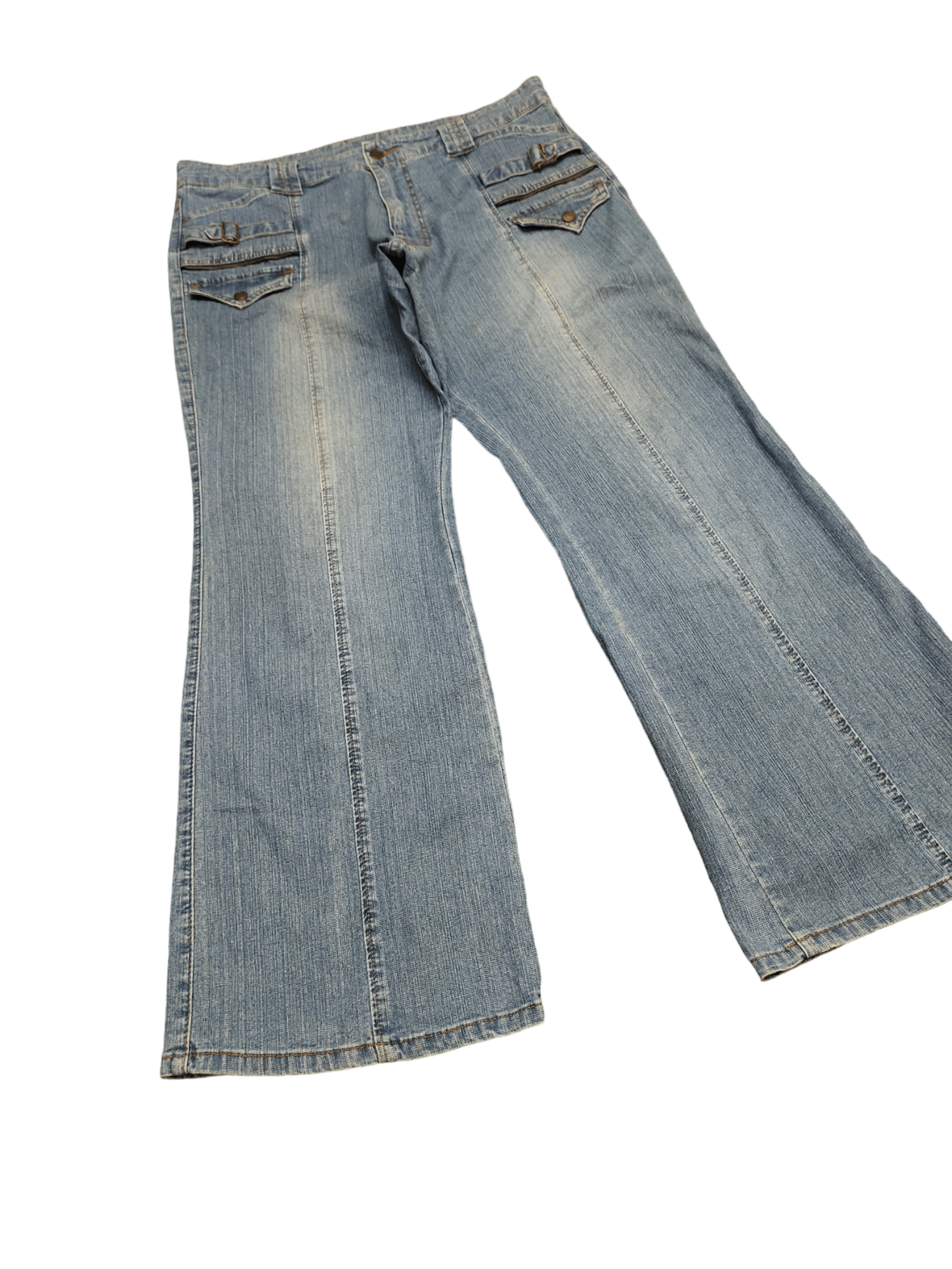 If Six Was Nine Flare Baggy Advantage Bondage Denim Bootcut Wide Leg Y2k Size US 34 / EU 50 - 3 Thumbnail