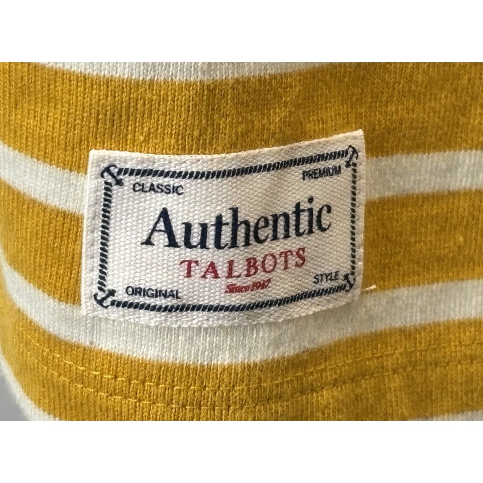 Talbots Talbots Striped Casual Shirt Women’s 3X Plus Mustard Boat Neck Cotton Pullover Button Size XXL / US 16-18 / IT 52-54 - 6 Thumbnail