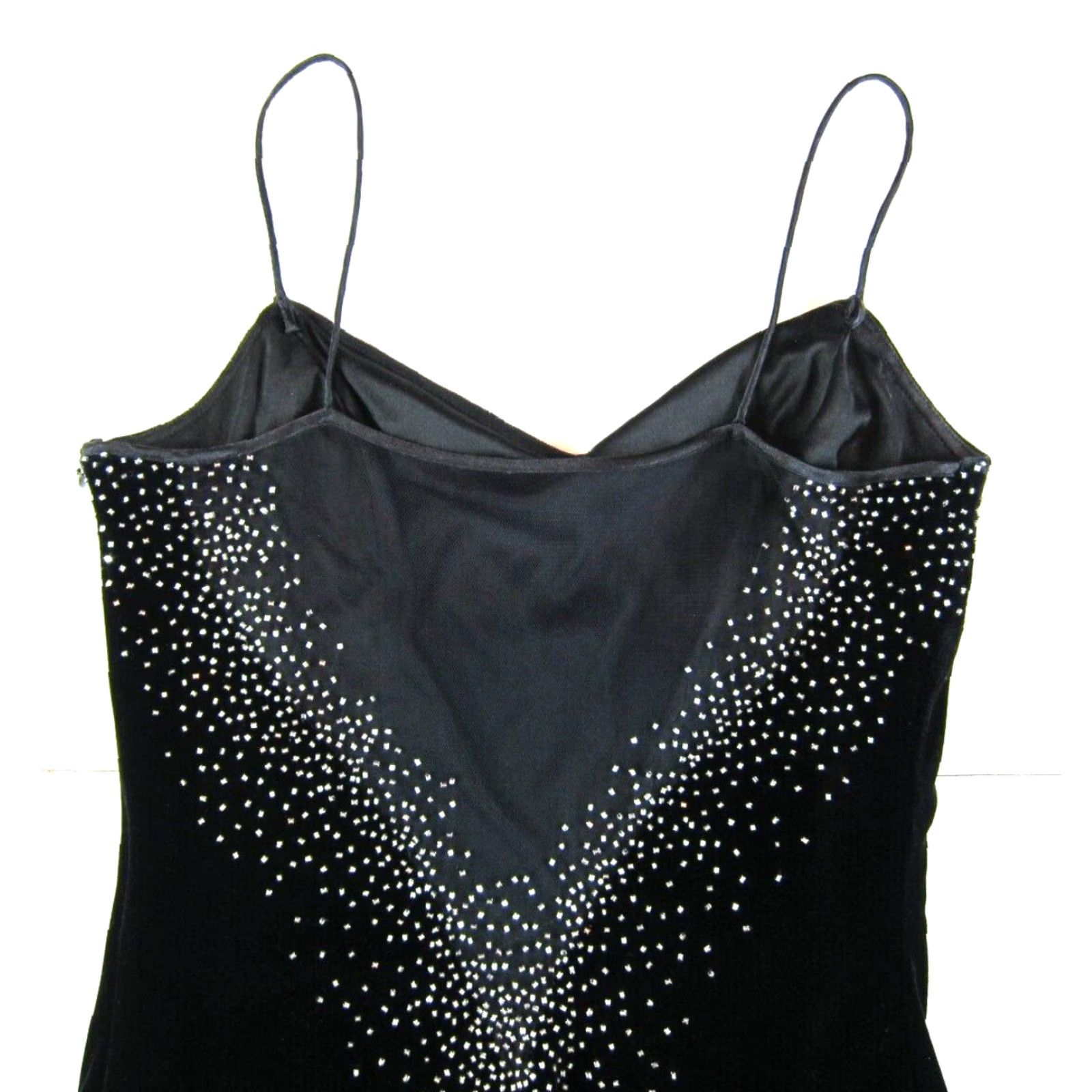 Velvet Vtg 90s Prom Velvet Beaded Stretch Dress Dave & Johnny Laura Ryner Evening 7/8 Size M / US 6-8 / IT 42-44 - 5 Thumbnail