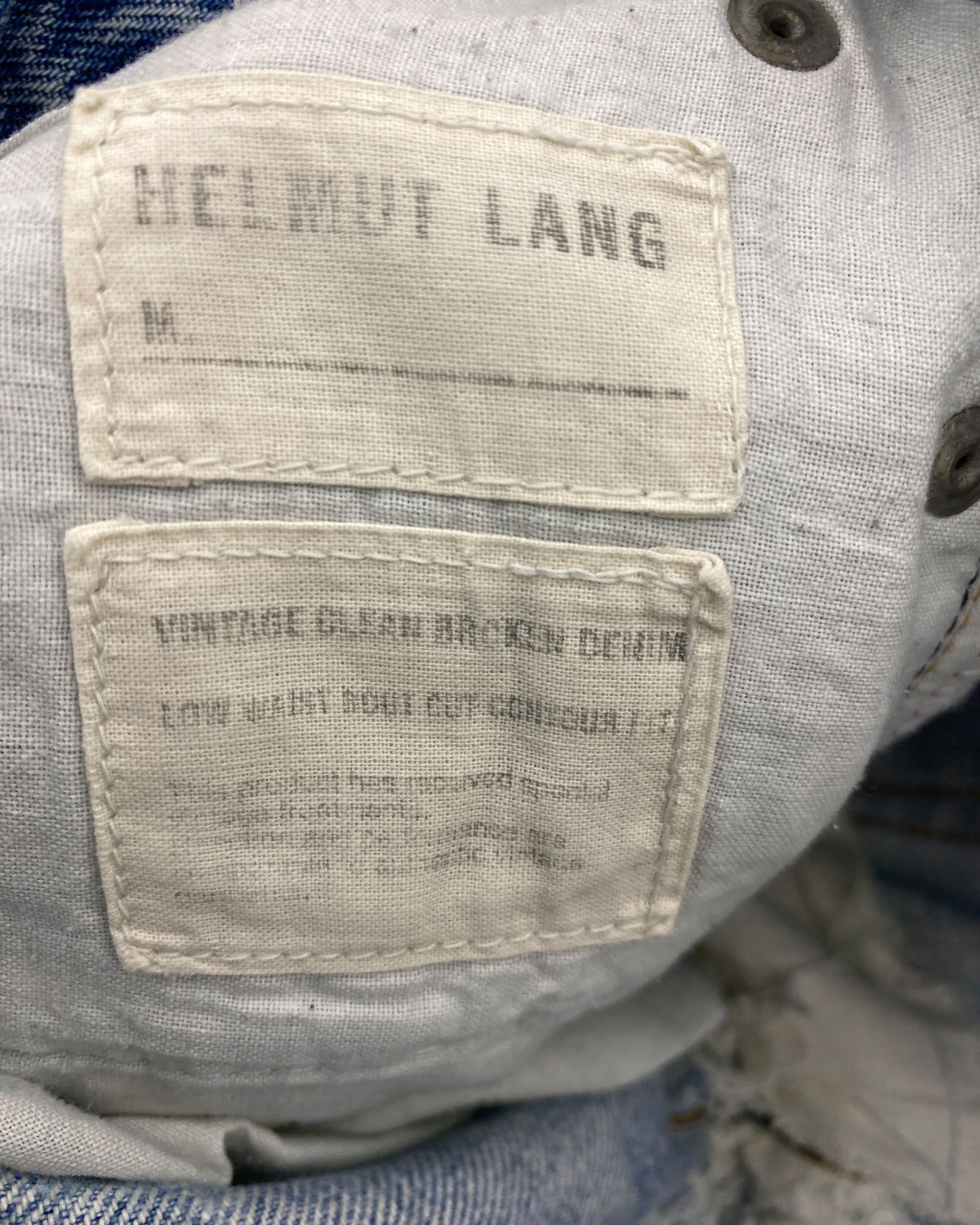 Helmut Lang 2000s Custom Painter Low Waist Boot Cut Fit Vintage Denim Size US 32 / EU 48 - 9 Thumbnail
