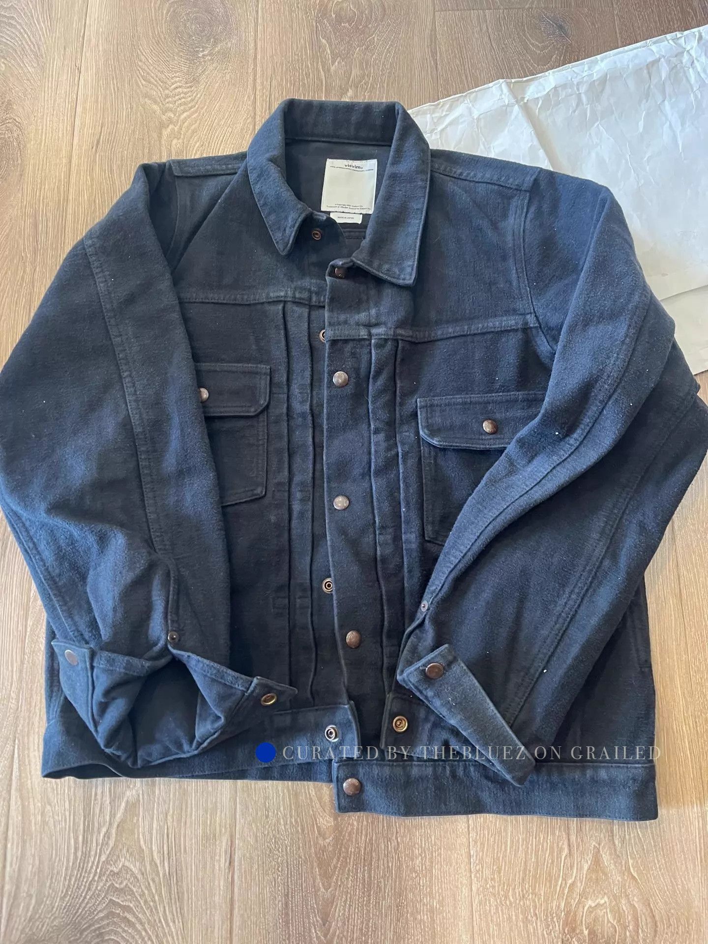 Visvim Washed Flannel Thick Jacket in Blue Size US M / EU 48-50 / 2 - 1 Thumbnail