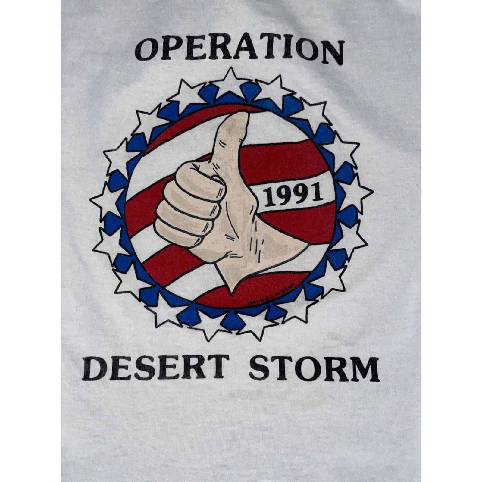 Vintage VINTAGE Screen Stars Desert Storm T-Shirt White XL Single Stitch Size US XL / EU 56 / 4 - 3 Thumbnail