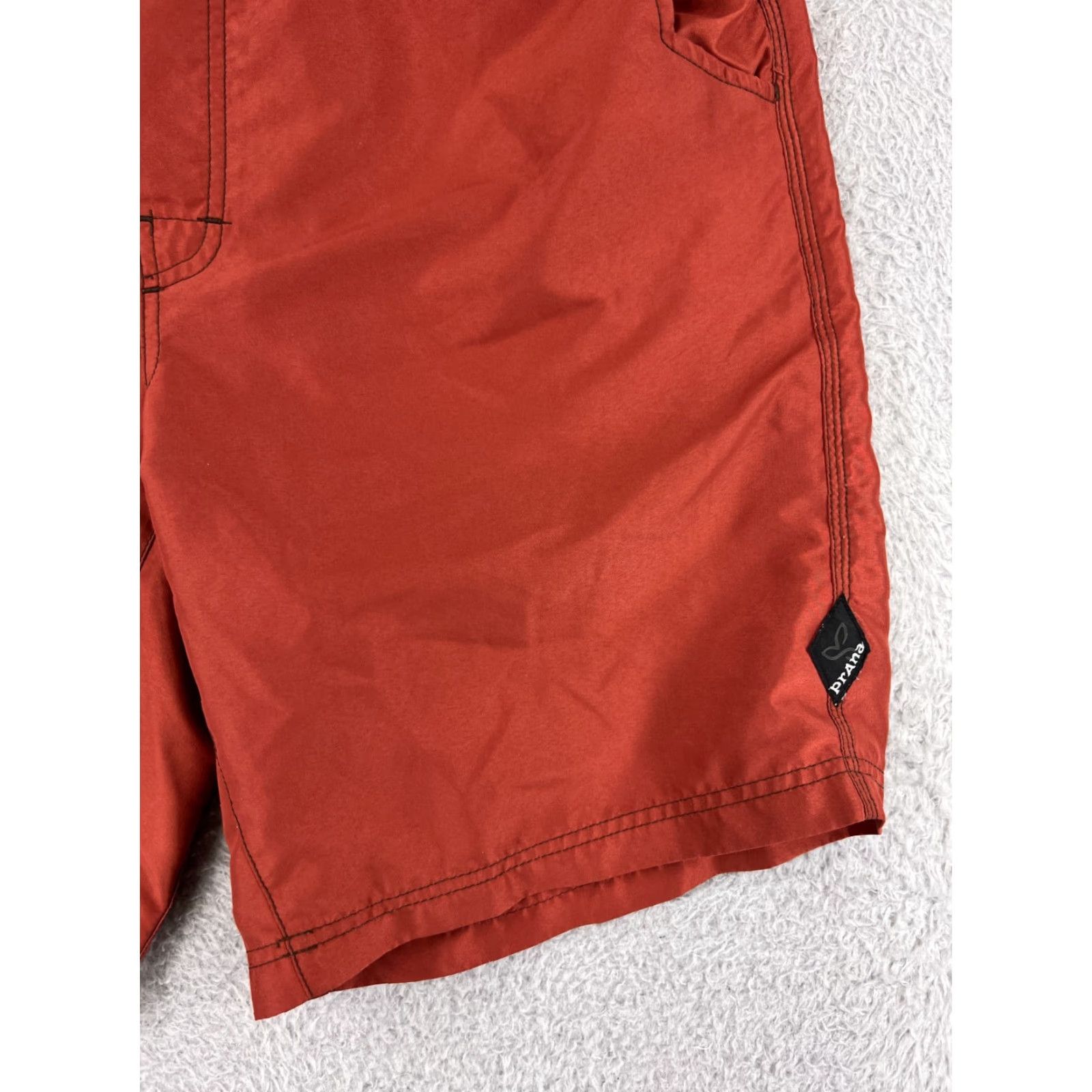 Prana prAna Mens Swim Trunks Bottom M Red Surf Beach Polyester Pockets Vintage No Size US 31 - 5 Thumbnail
