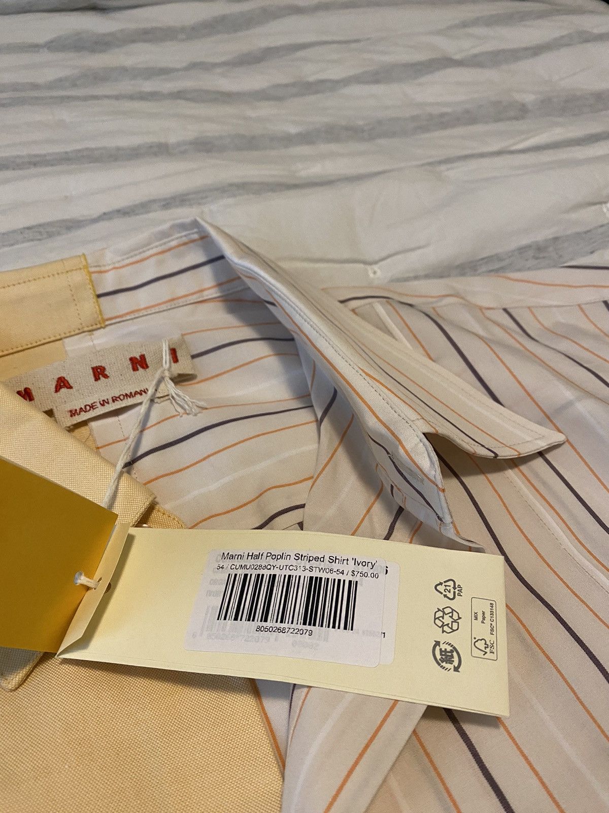 Marni Marni Half Poplin Stripe Shirt Sz54 NWT Size US XXL / EU 58 / 5 - 10 Thumbnail