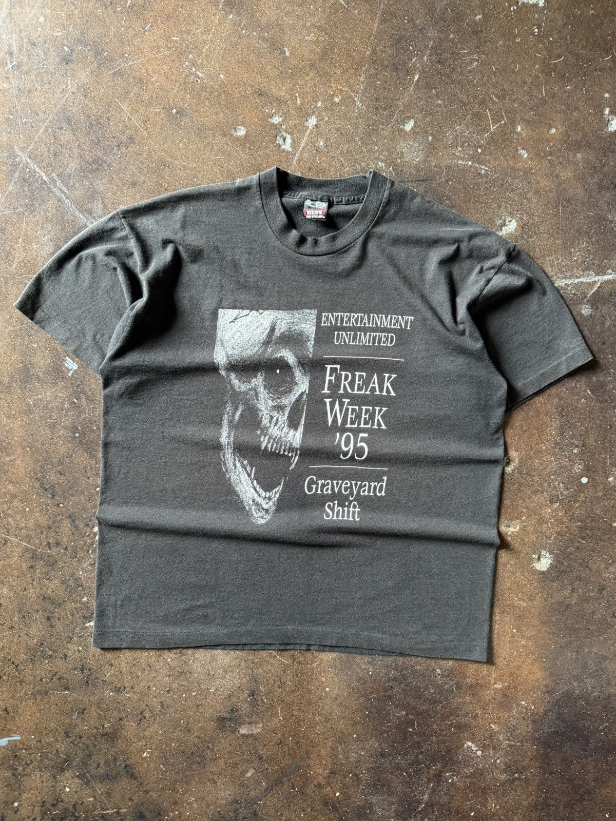 vintage 90s rare biker grunge freak week reaper skull shirt