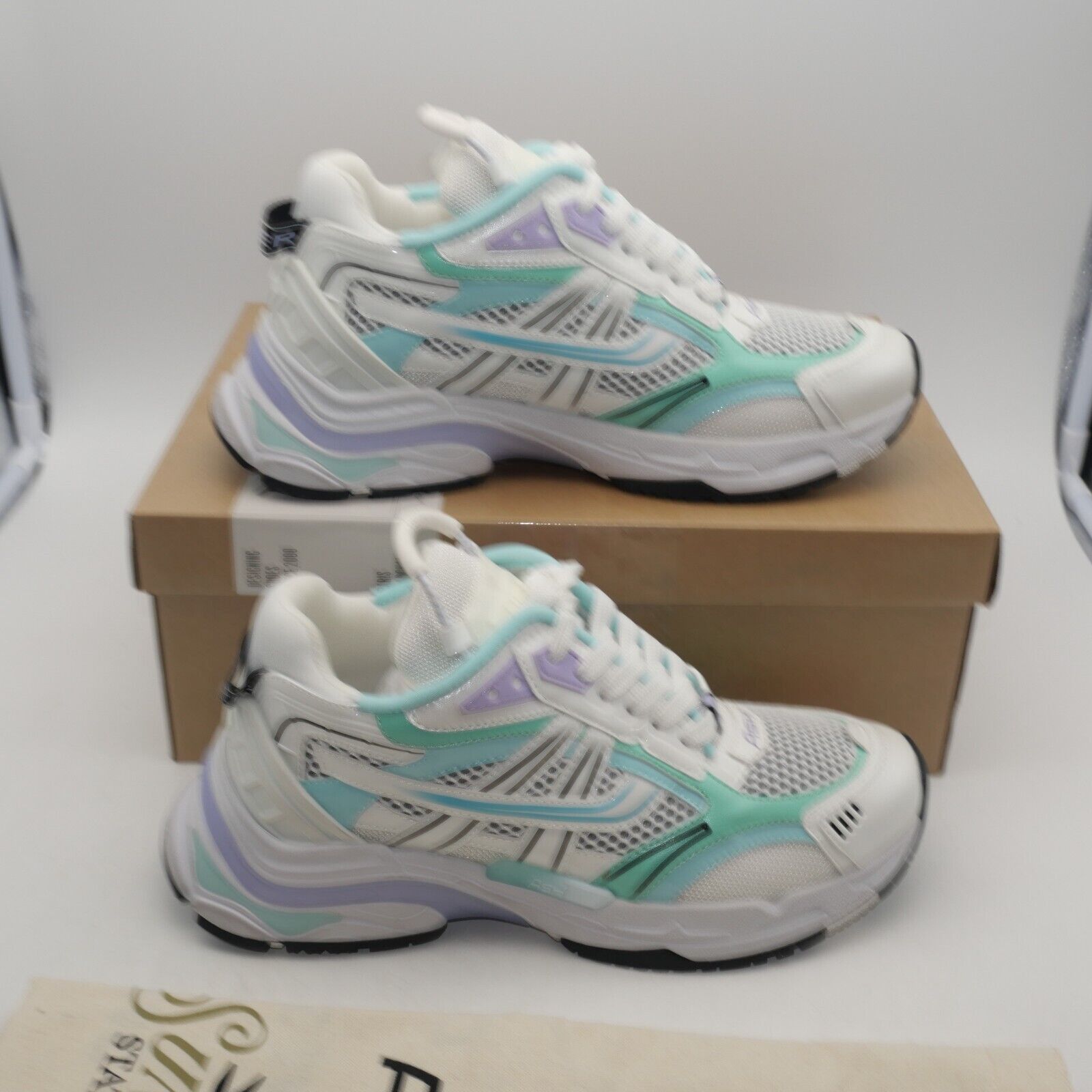 ASH NEW Ash Women's 7 Race Fion Sneakers White Hype Mint Black Size US 11 / IT 41 - 5 Thumbnail