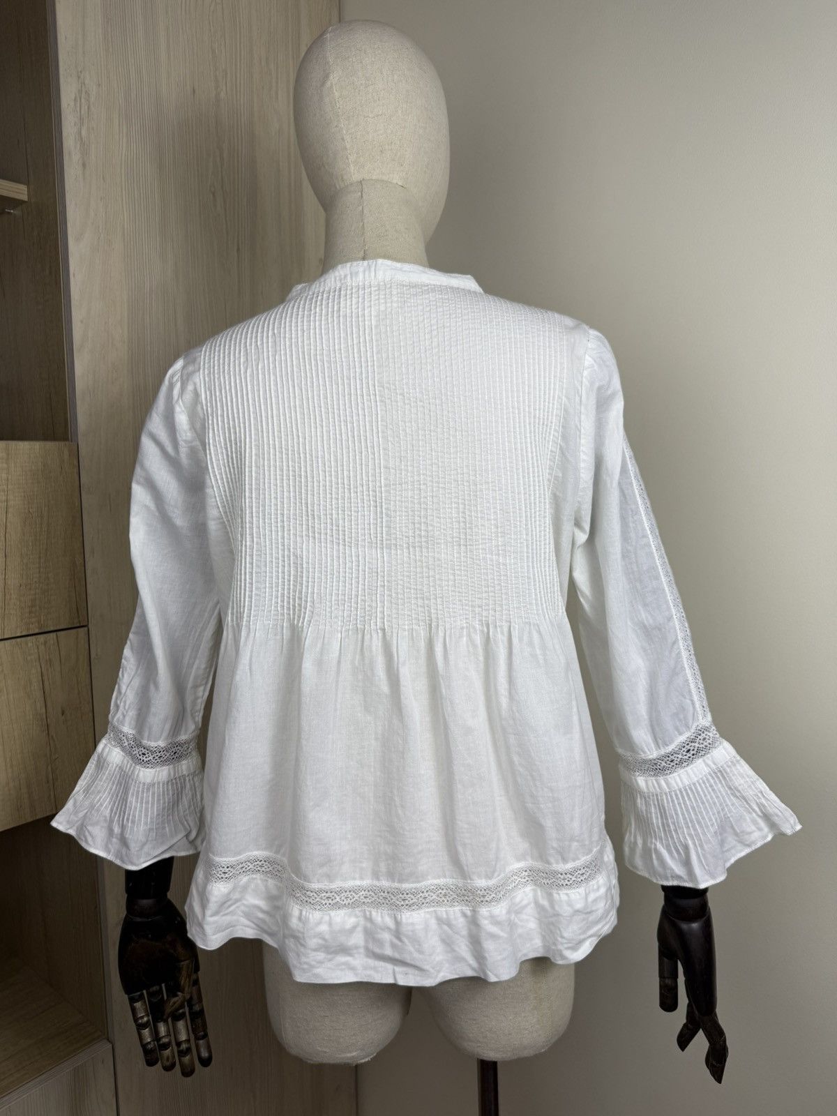 Sezane Sezane White Lace Peplum Blouse – Size S Size S / US 4 / IT 40 - 4 Thumbnail