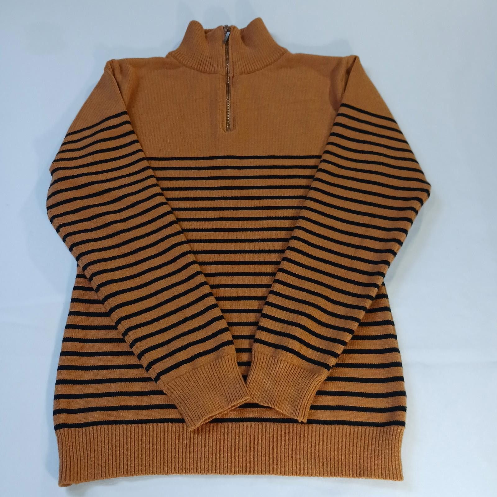 Other Coofandy Women's Orange & Black Stripes 1/4 Zip Sweater M Size M / US 6-8 / IT 42-44 - 1 Thumbnail