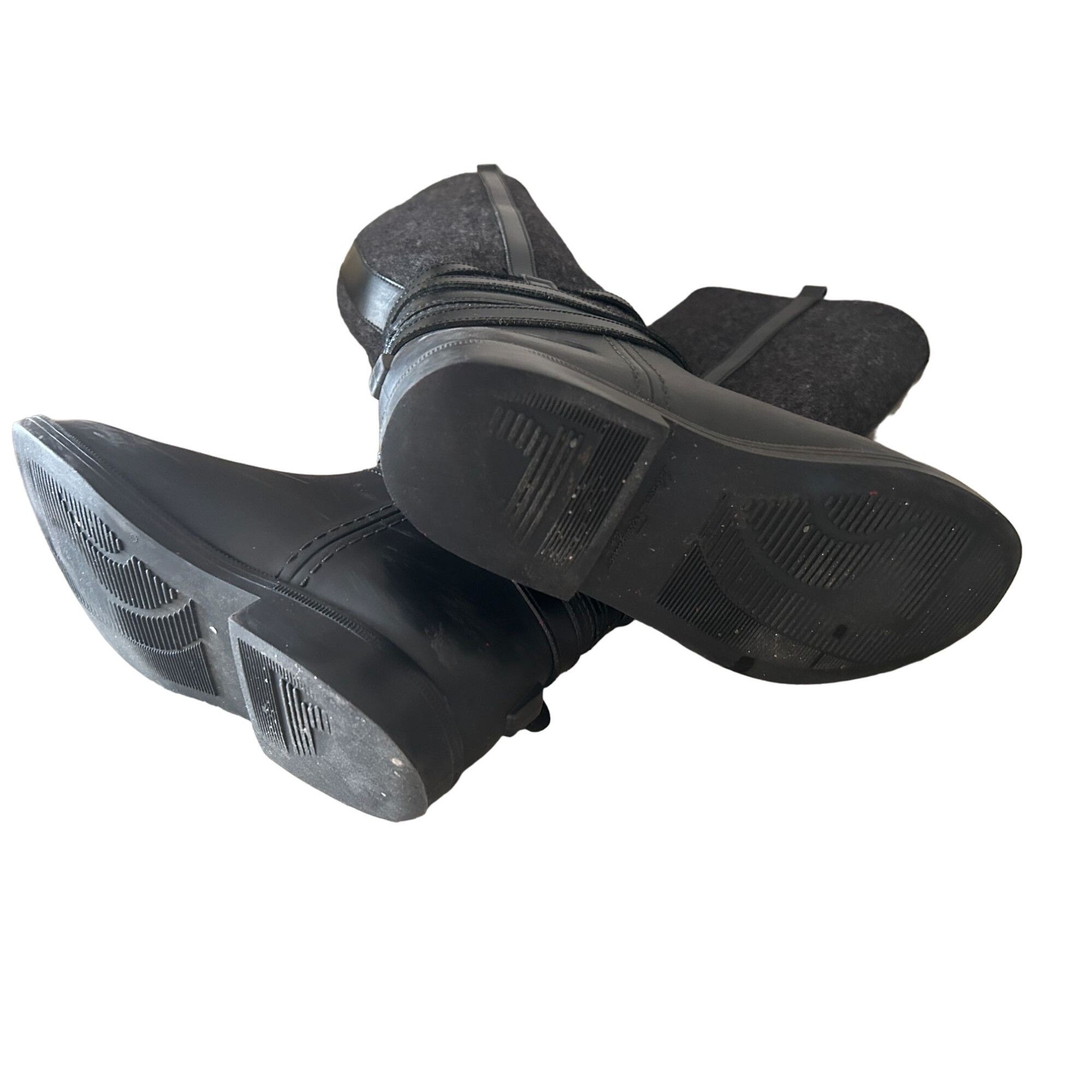 Salvatore Ferragamo Salvatore Ferragamo Cordelia Felt Grey/Black Riding/Rain Boo Size US 5 / IT 35 - 9 Thumbnail