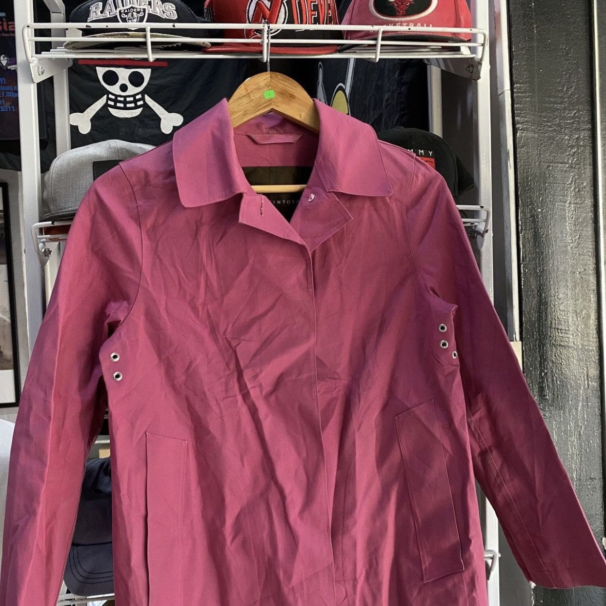 Mackintosh Archival Mackintosh Genuine Handmade Pink Cotton Rain Coat Size XXS / US 00 / IT 34 - 4 Thumbnail