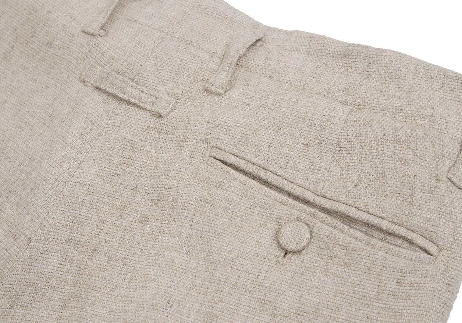 Jean Paul Gaultier Linen Buttoned Tapered Pants in Beige Size 48 Size US 32 / EU 48 - 16 Thumbnail