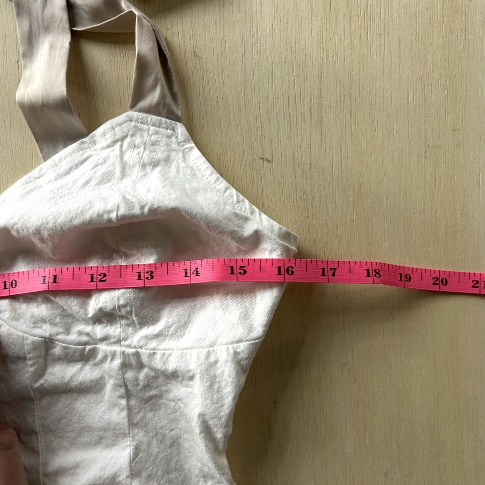 Vintage Idem Ditto Tank Top Womens Medium White Tie Strap Sweetheart Cropped Peplum Camisole Shirt Sleeveless Size M / US 6-8 / IT 42-44 - 3 Thumbnail