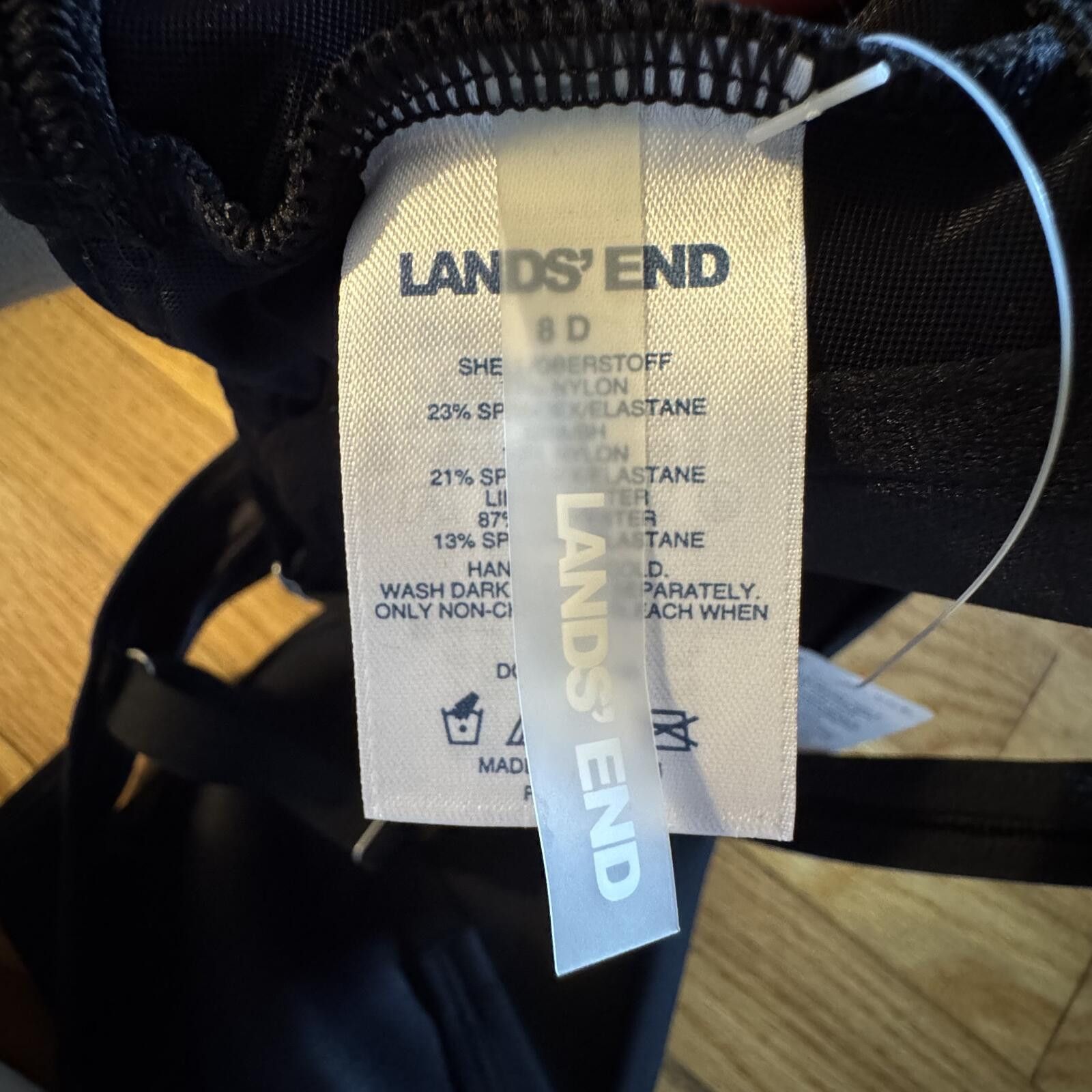 Lands' End New Lands' End Black Swim Top Size 10 Size ONE SIZE - 3 Thumbnail