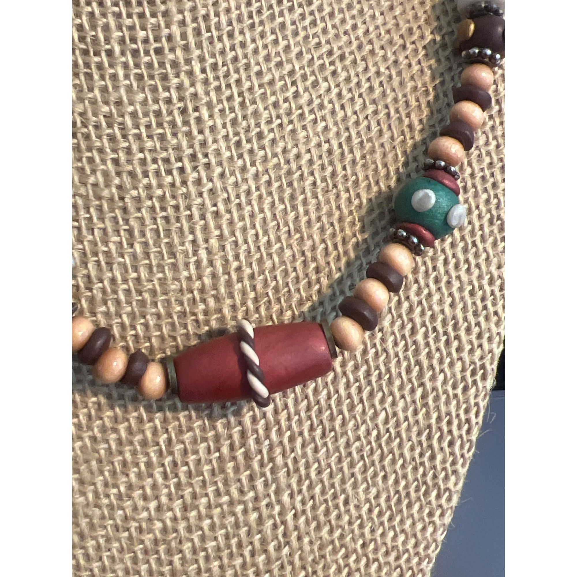 Other Handcrafted Wooden Clay Beads Necklace Multicolor Tribal Des Size ONE SIZE - 2 Thumbnail