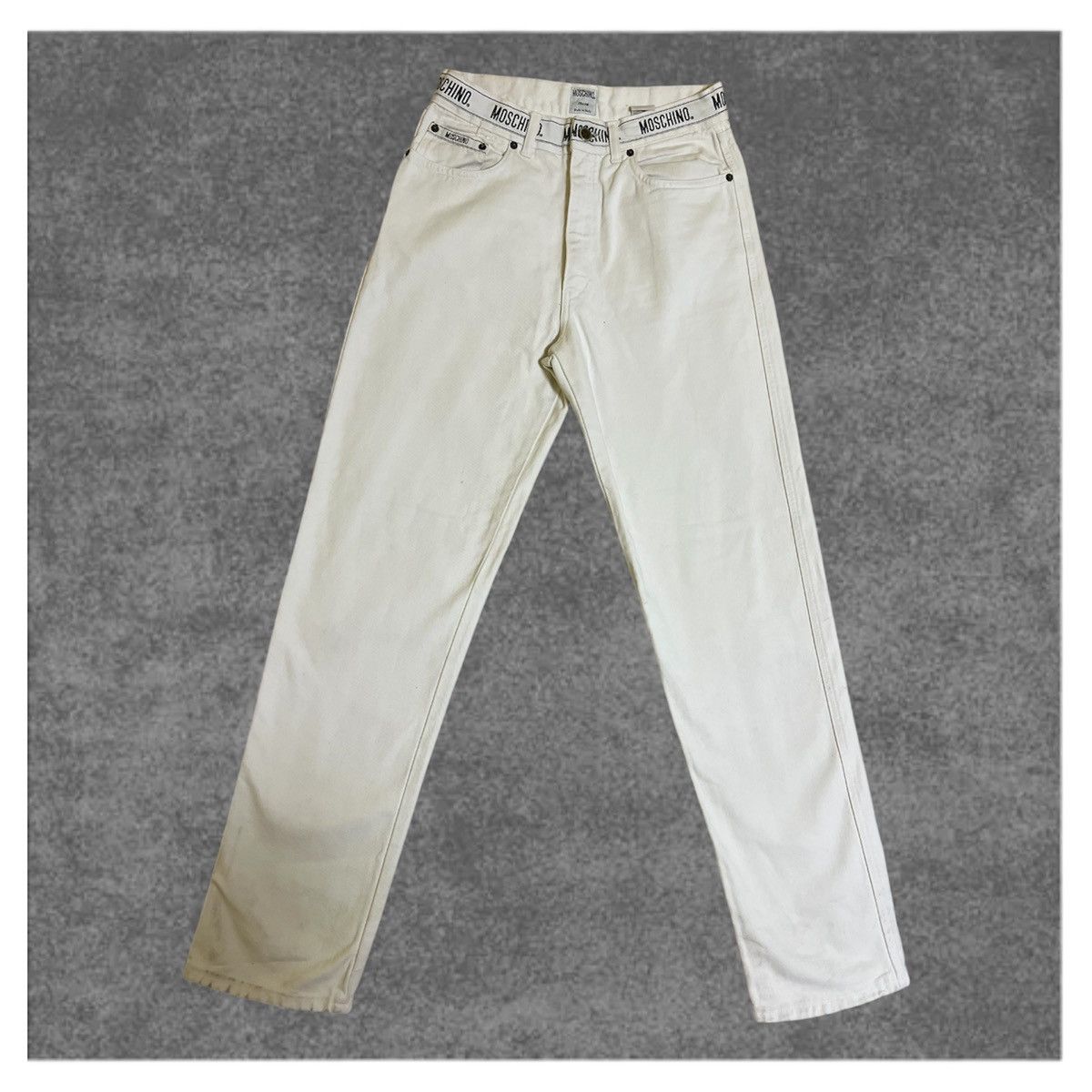 Moschino MOSCHINO Jeans White men W 28 L 36 Rare Size made in Italy Size US 28 / EU 44 - 1 Thumbnail