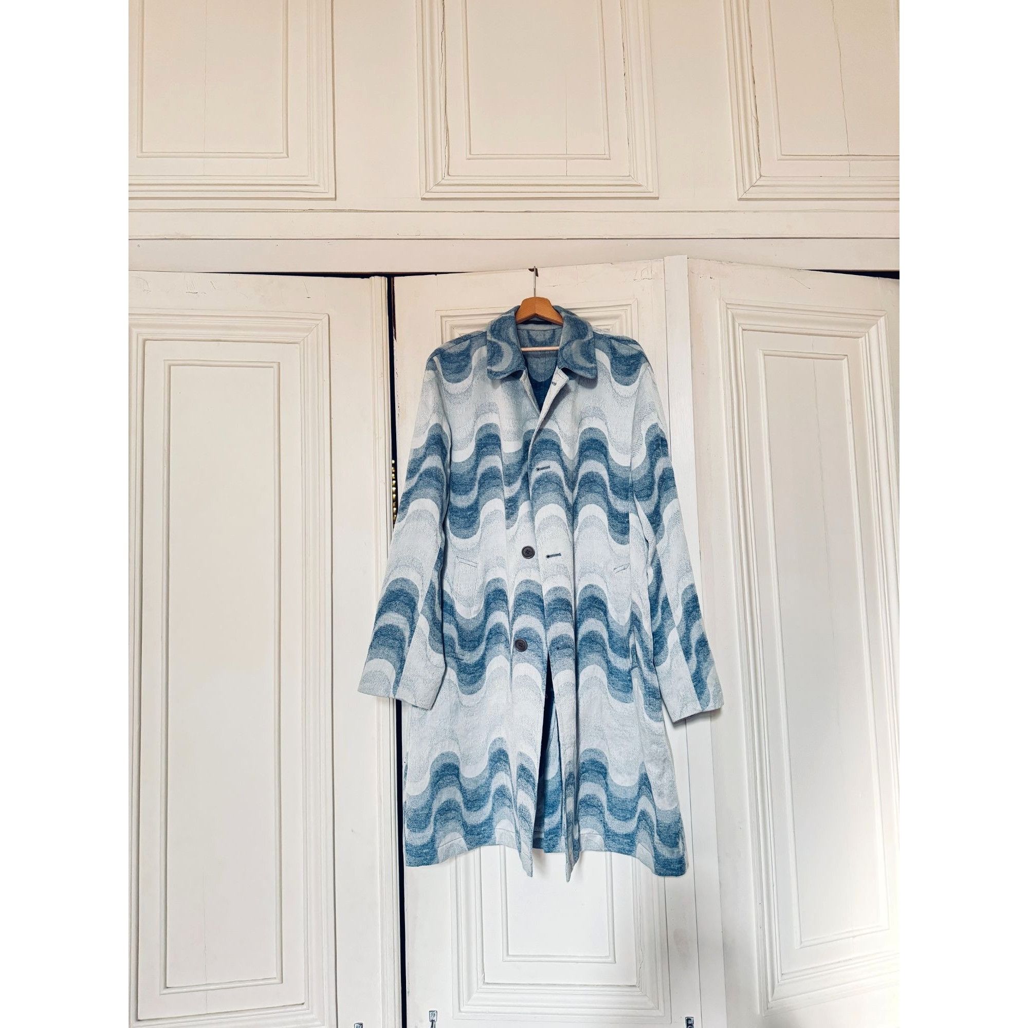 Dries Van Noten Spring/Summer 2019 – “Wave Blue” Coat Size US L / EU 52-54 / 3 - 1 Thumbnail