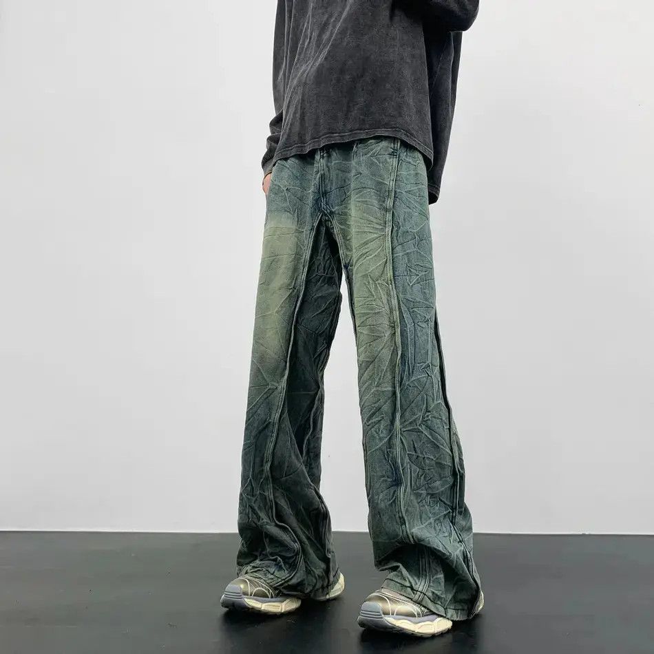 Japanese Brand Retro hip-hop loose wide leg slightly flared jeans Size US 32 / EU 48 - 3 Thumbnail