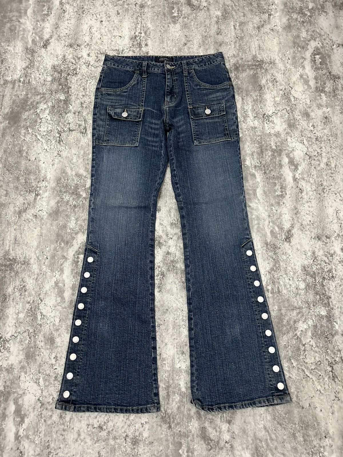 14th Addiction × If Six Was Nine × Le Grande Bleu (L.G.B.) Bootcut Multipocket Button Side Flare Oririn Jeans Size US 28 / EU 44 - 1 Thumbnail