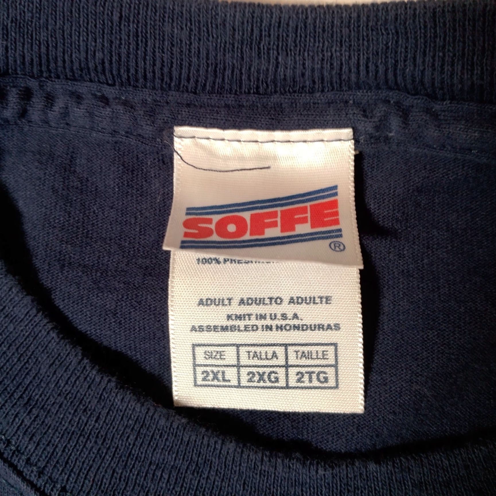 Soffe VINTAGE United States Navy Dad Shirt 2XL Blue Gold USA Military Pride American Patriot Shirt Mens Blue 2XL Navy Dad Military Patriotic Tee Size US XXL / EU 58 / 5 - 7 Thumbnail