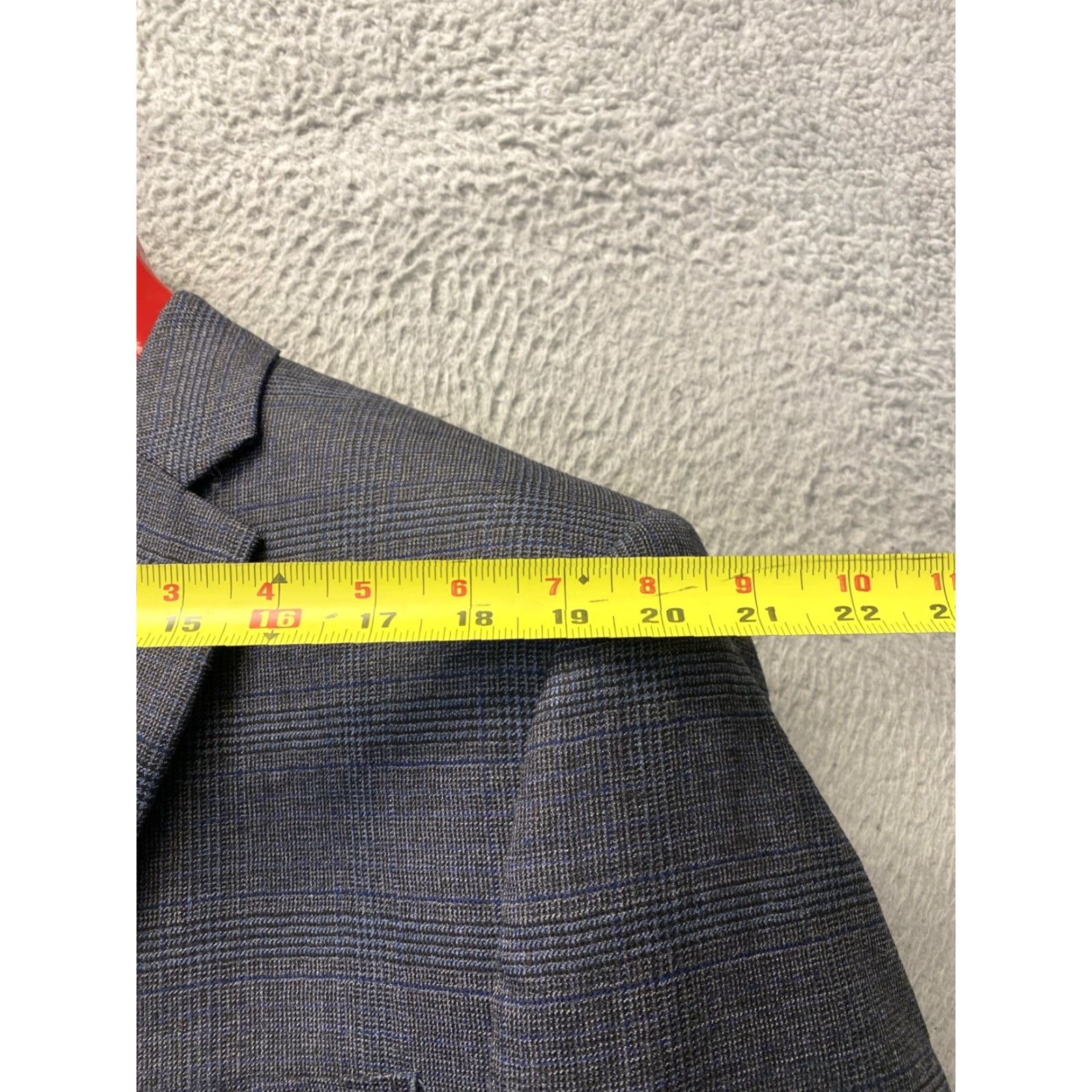 Ralph Lauren VINTAGE Ralph Lauren Blazer Jacket Glen Plaid Houndstooth 46R Gray Wool Mens Size 46R - 6 Thumbnail