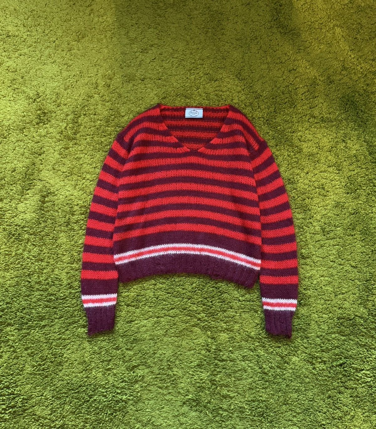 Prada mesh spider web mohair avant garde sweater
