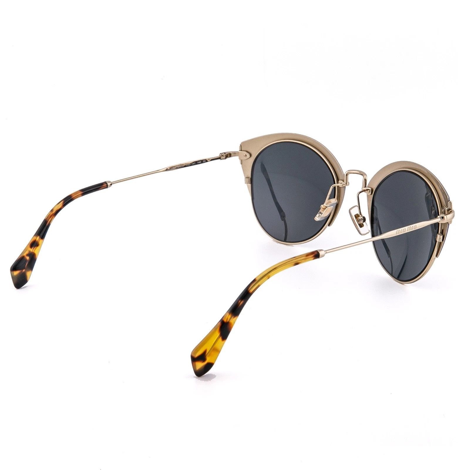 Miu Miu MIU MIU MU53RS 53R Round Blue Metal Oval Sunglasses 53RS Size ONE SIZE - 3 Thumbnail