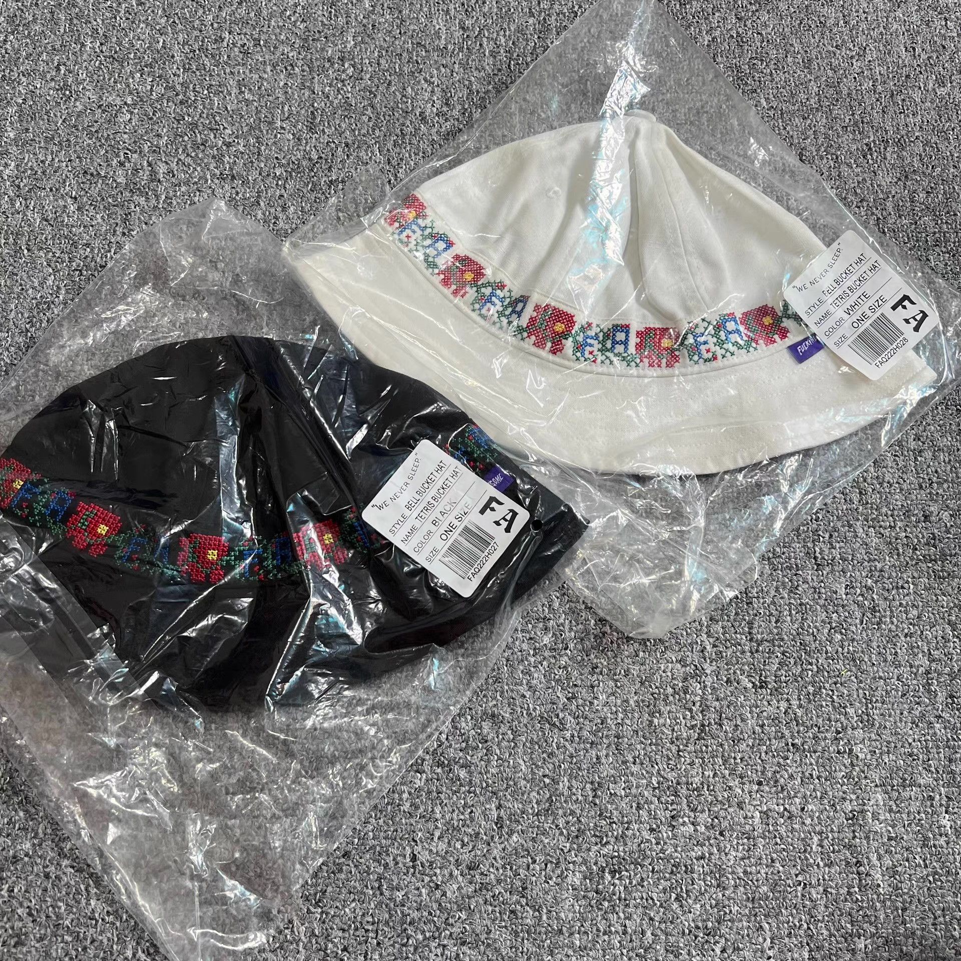 Fucking Awesome Fucking Awesome Cross-Stitch Bucket Hat Q7 Size ONE SIZE - 3 Thumbnail