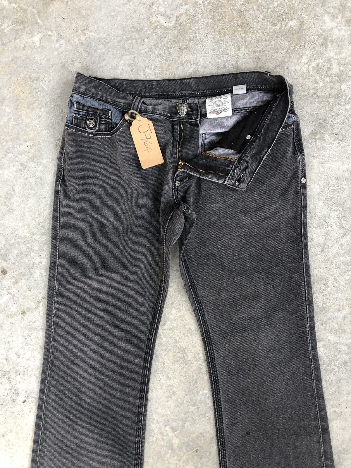 If Six Was Nine Japanese Blac Label Flared Jeans Embroidered logo Distressed Size US 33 - 3 Thumbnail