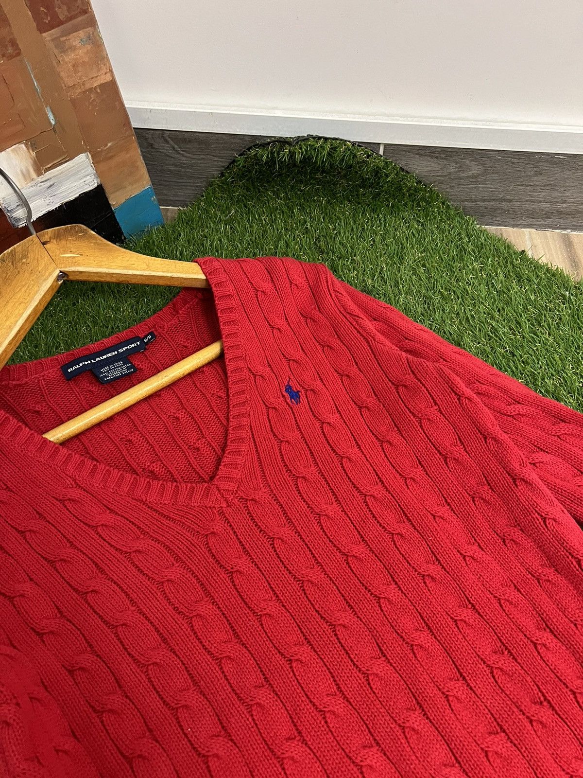 Lauren Ralph Lauren × Polo Ralph Lauren × Ralph Lauren Polo Ralph Lauren Red Cable Knit Sweater Size M / US 6-8 / IT 42-44 - 3 Thumbnail